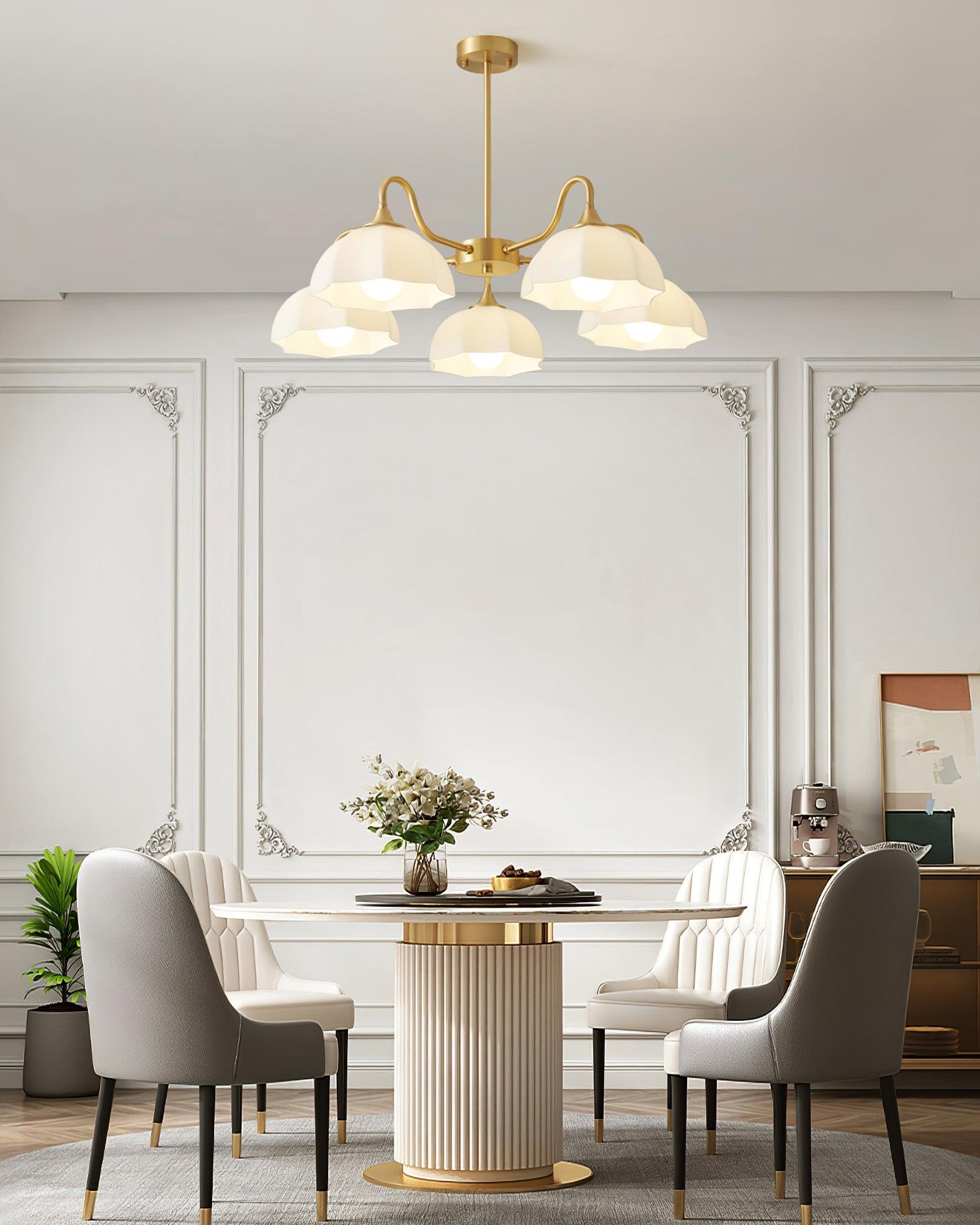 Octagonal Glass Bowl Chandelier-Homelova
