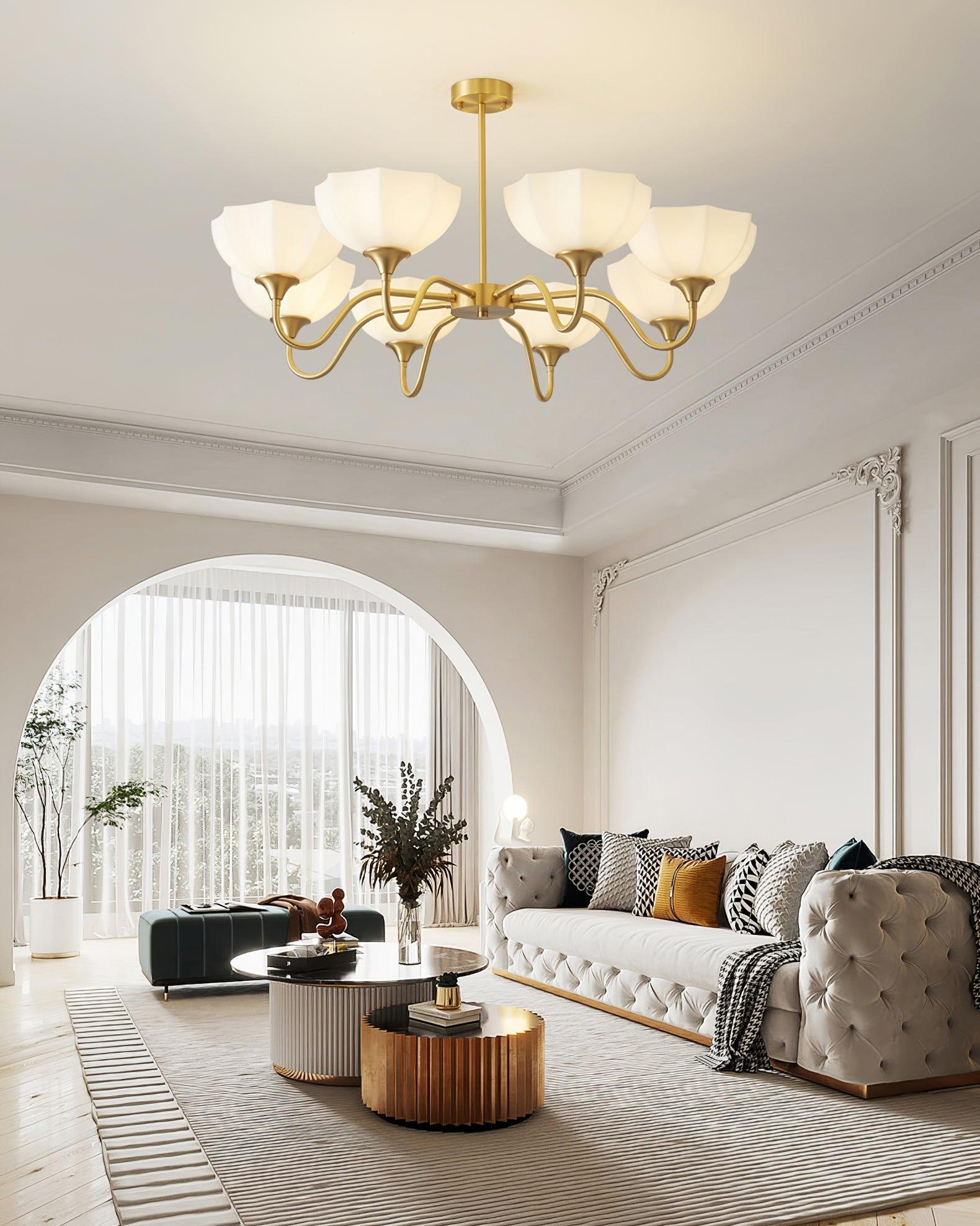 Octagonal Glass Bowl Chandelier-Homelova
