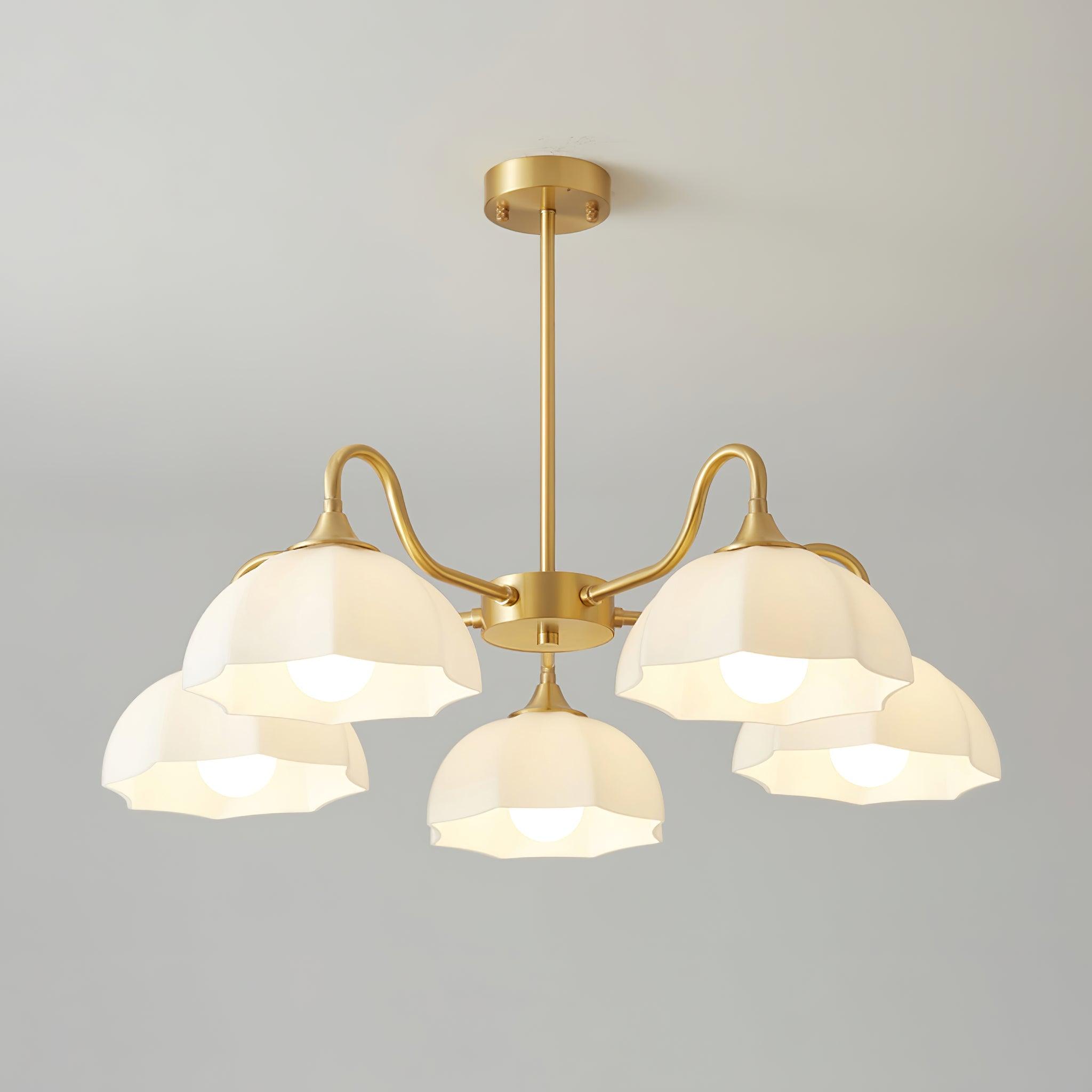 Octagonal Glass Bowl Chandelier-Homelova