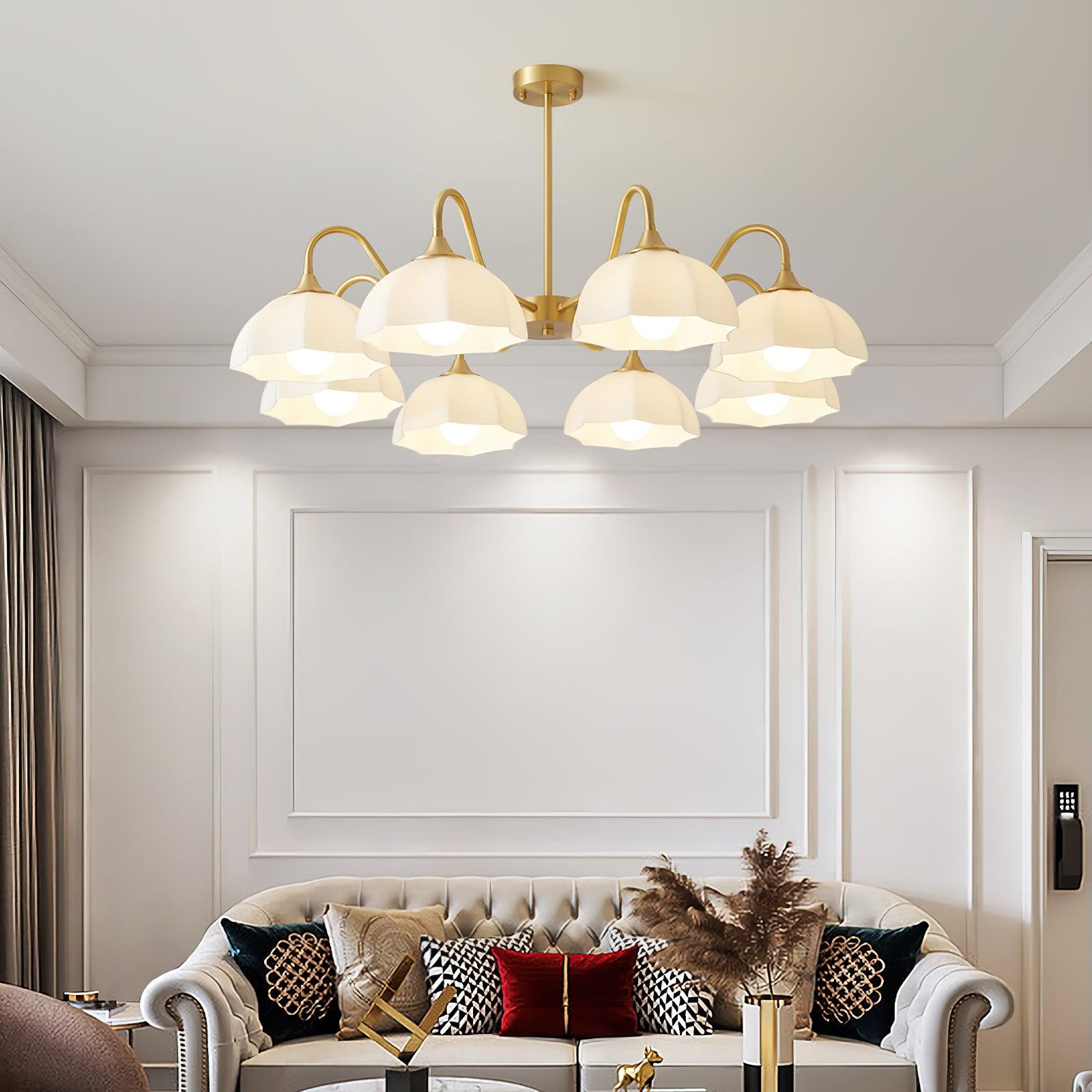 Octagonal Glass Bowl Chandelier-Homelova