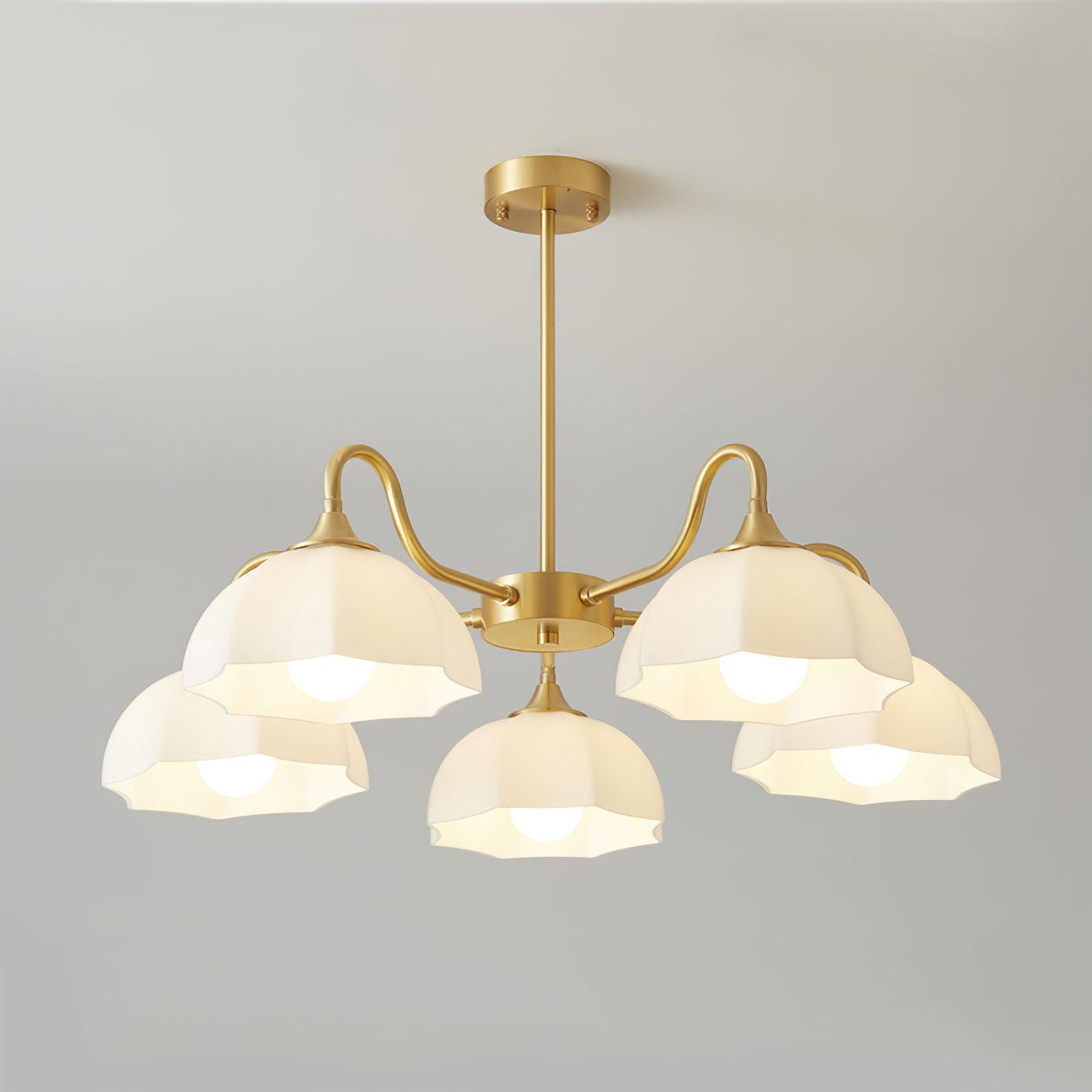 Octagonal Glass Bowl Chandelier-Homelova