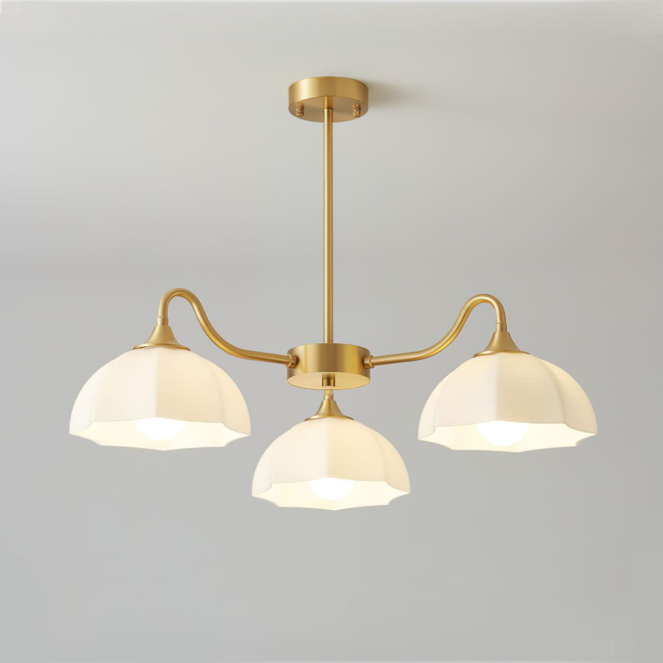 Octagonal Glass Bowl Chandelier-Homelova