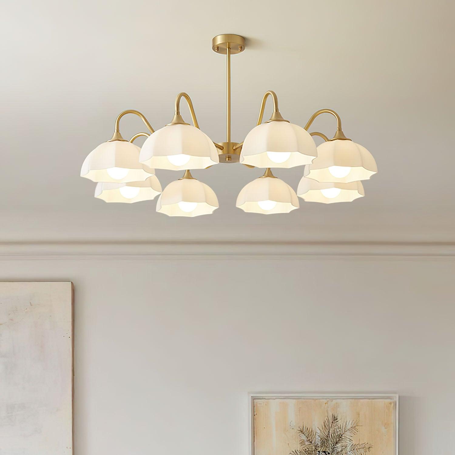 Octagonal Glass Bowl Chandelier-Homelova