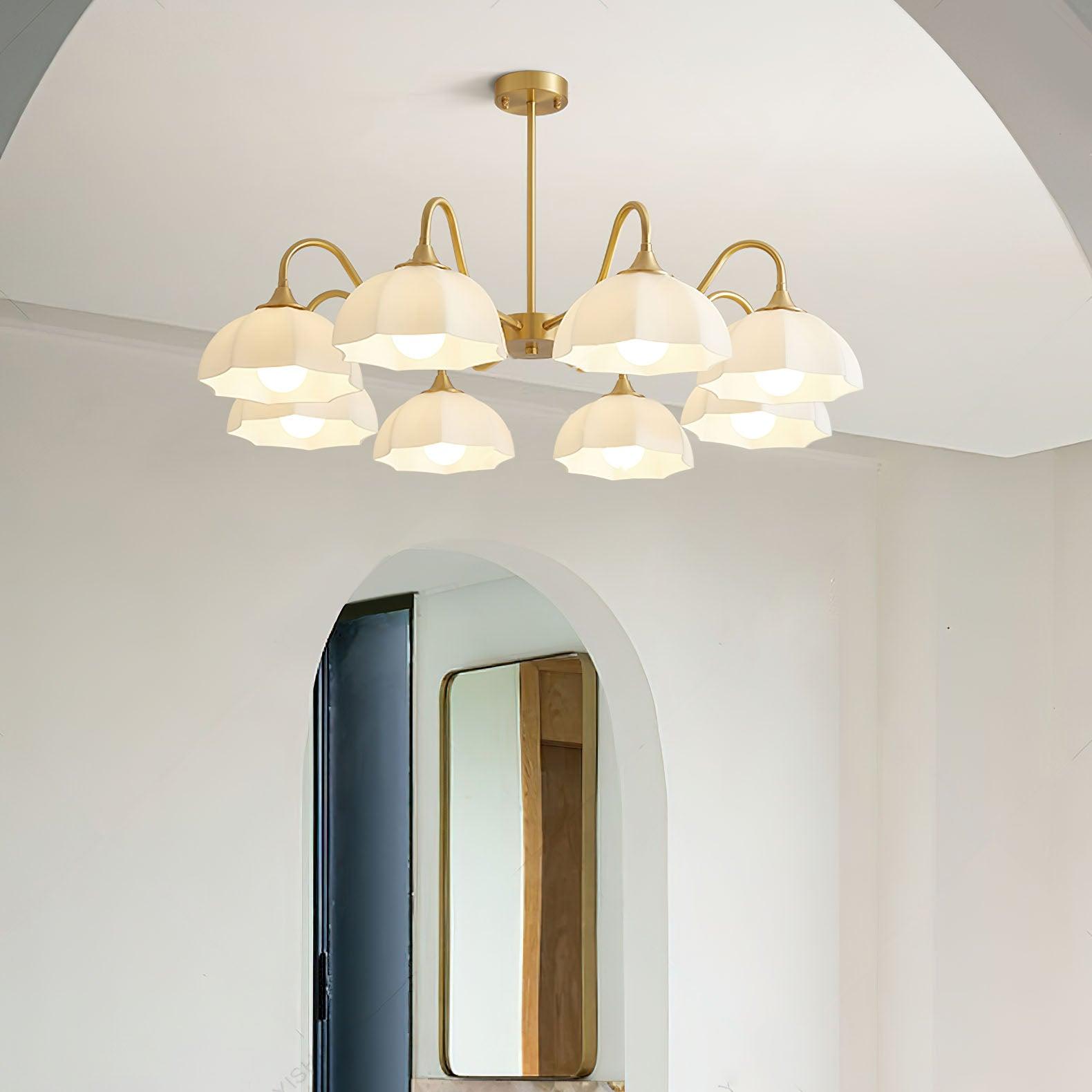 Octagonal Glass Bowl Chandelier-Homelova
