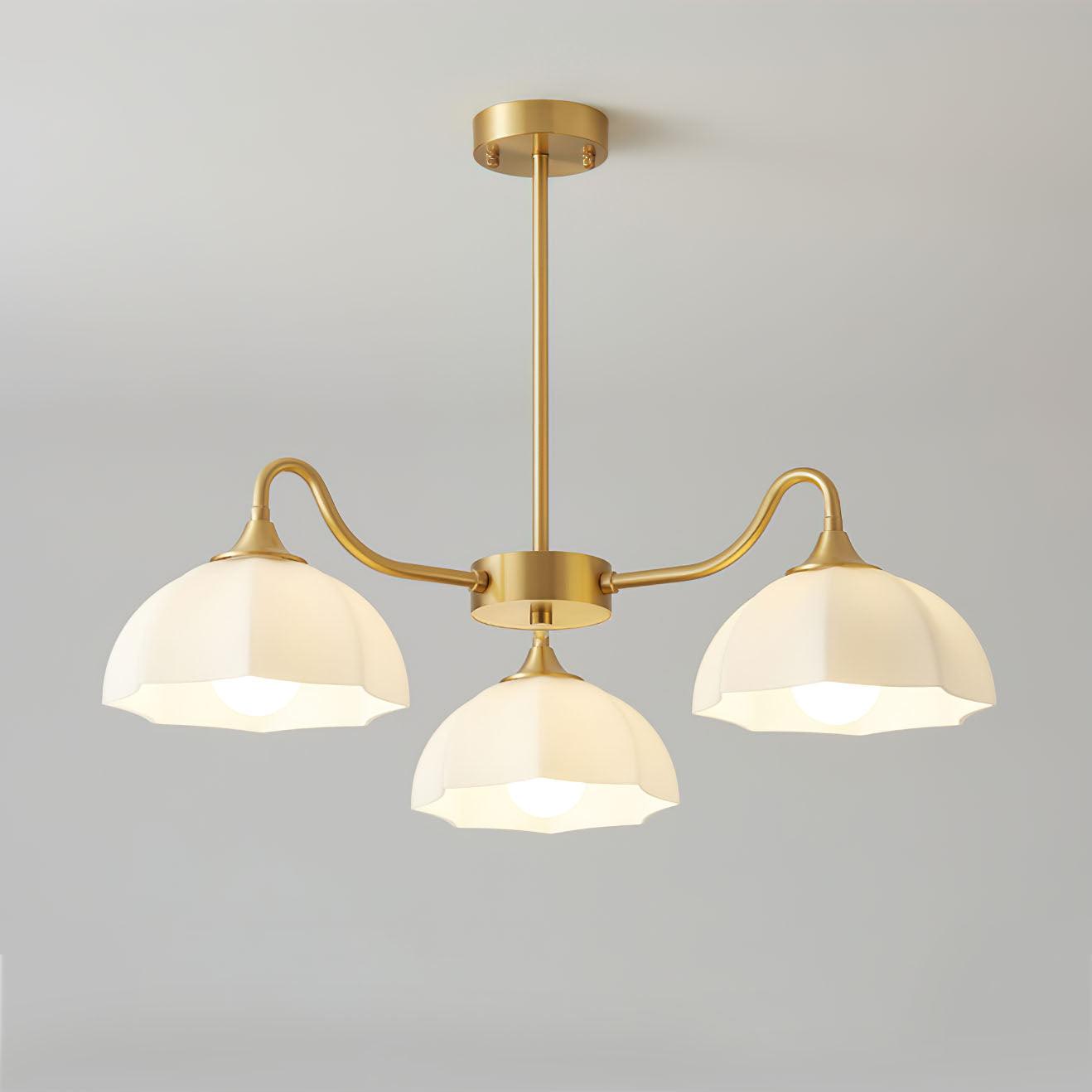 Octagonal Glass Bowl Chandelier-Homelova