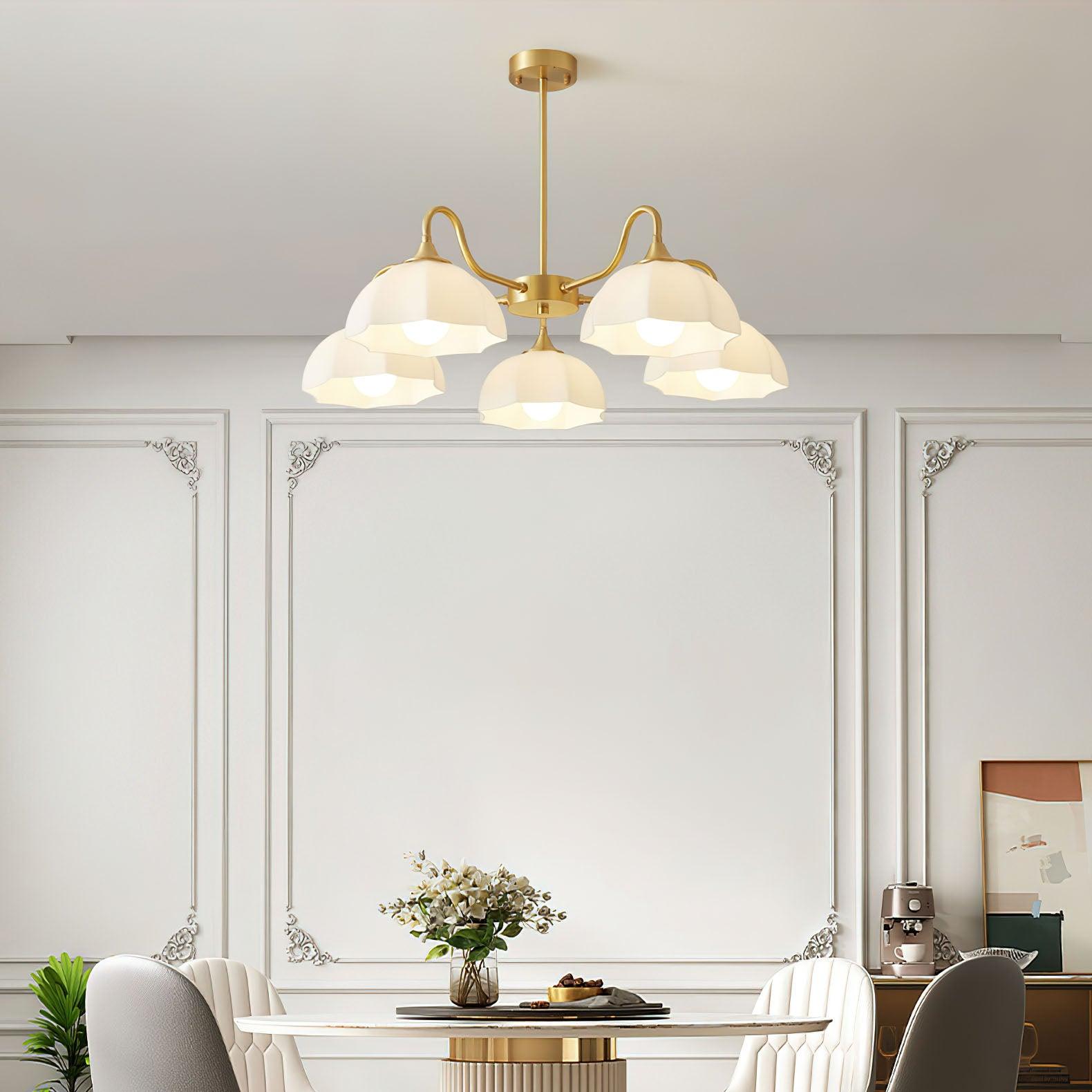 Octagonal Glass Bowl Chandelier-Homelova