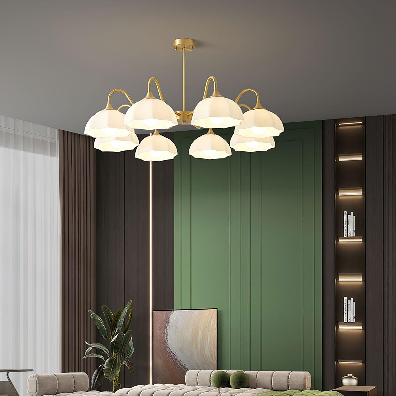 Octagonal Glass Bowl Chandelier-Homelova