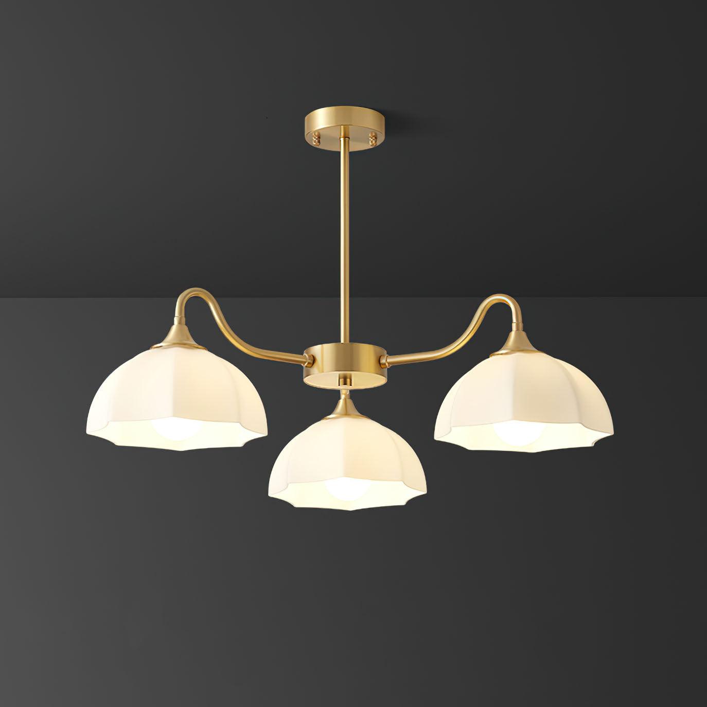 Octagonal Glass Bowl Chandelier-Homelova