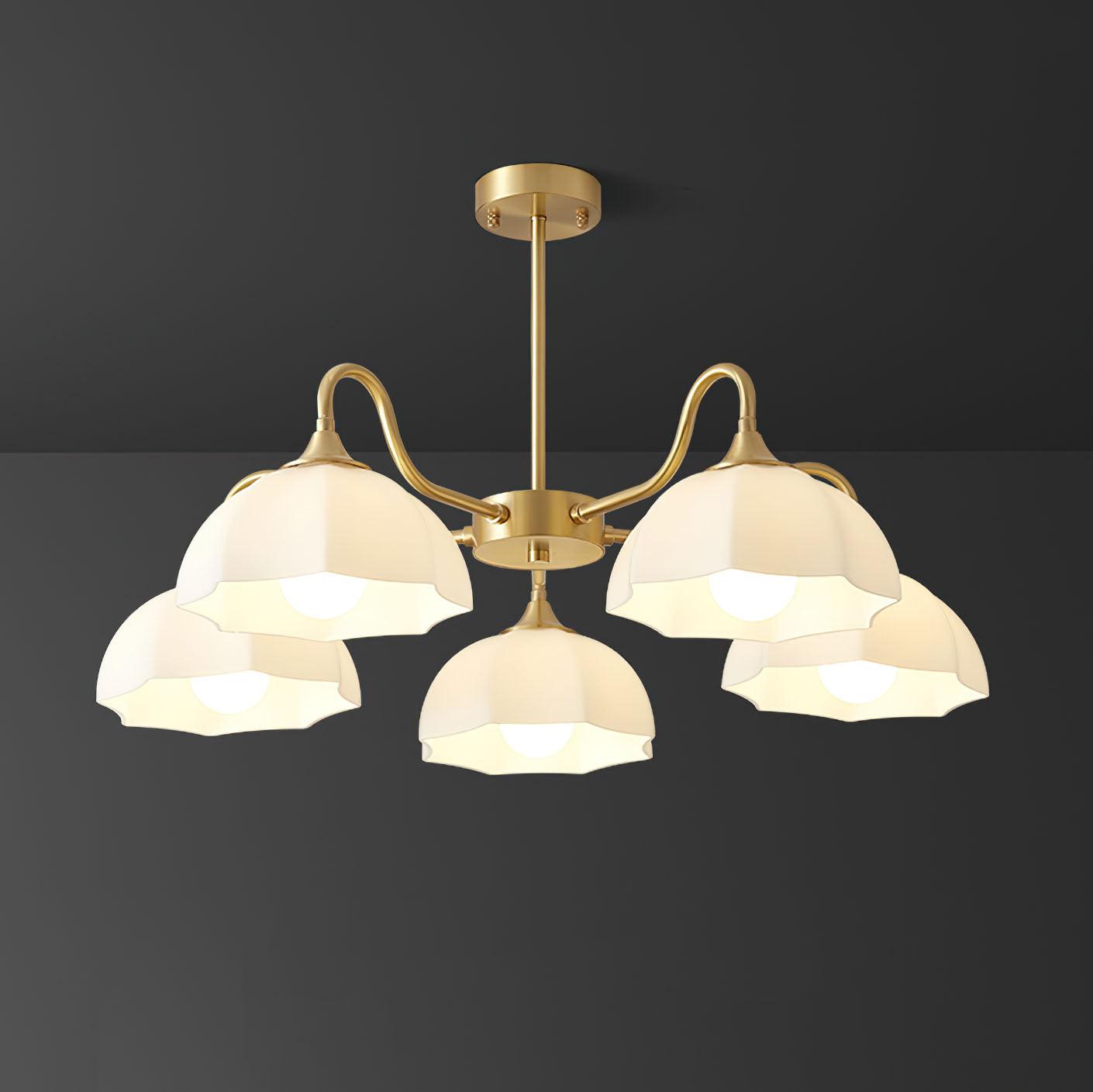 Octagonal Glass Bowl Chandelier-Homelova