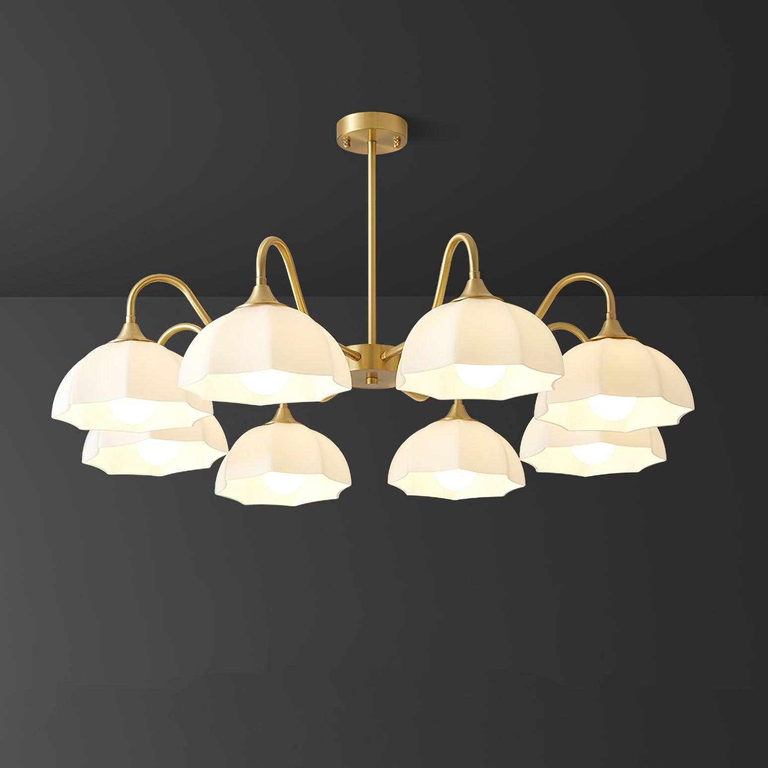 Octagonal Glass Bowl Chandelier-Homelova