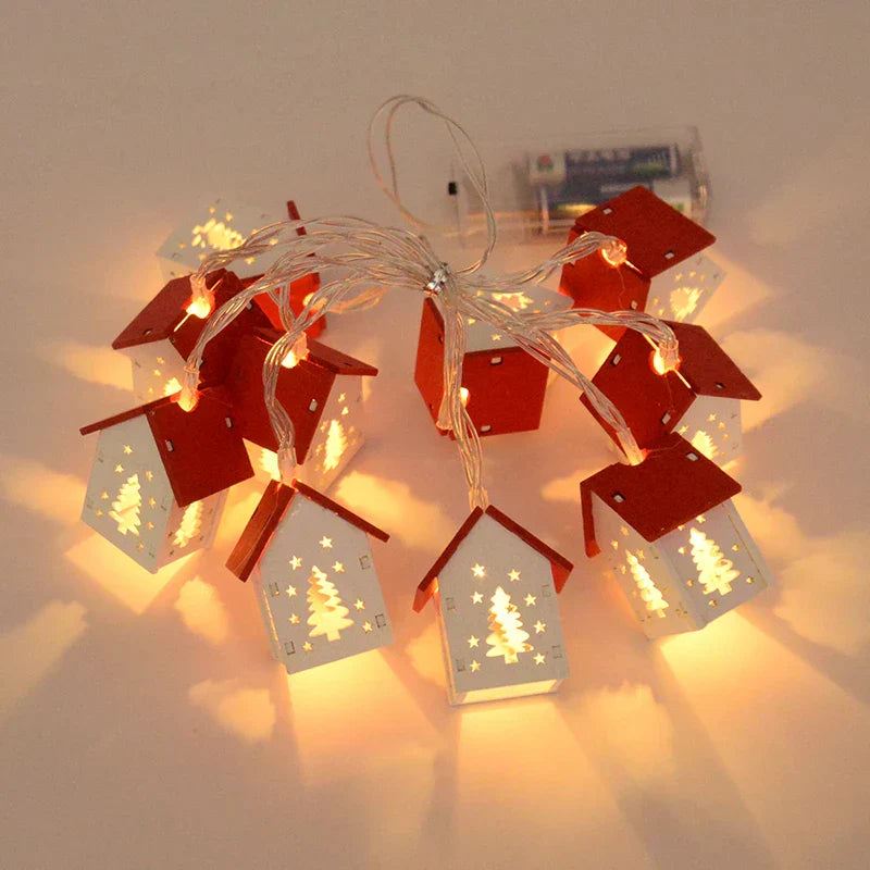 Led Christmas Houses Made Of Wood With Festive Lighting-Homelova