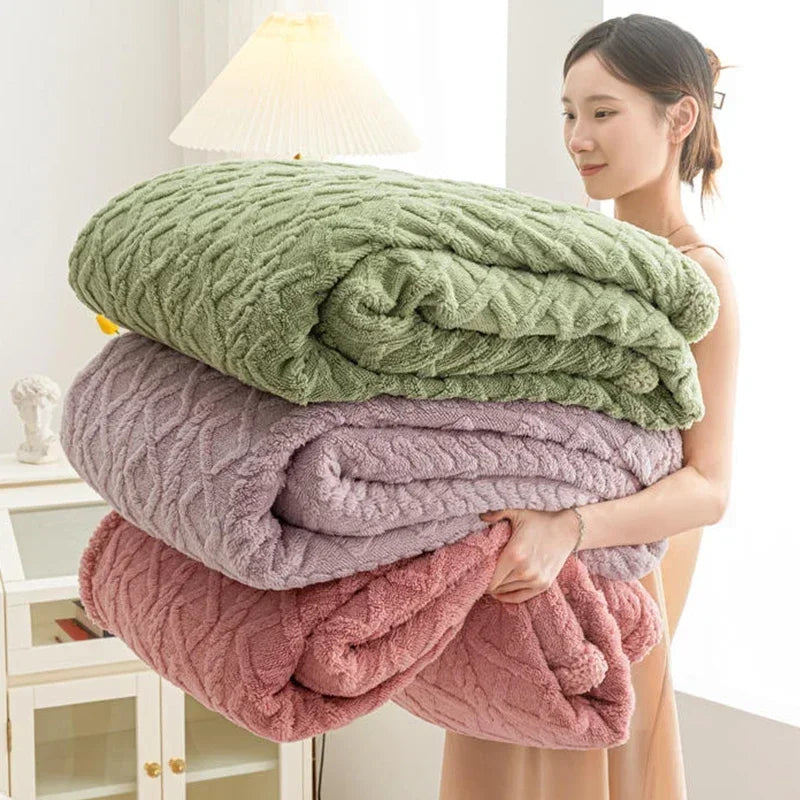 Double-Sided Cozy Wool Blanket-Homelova