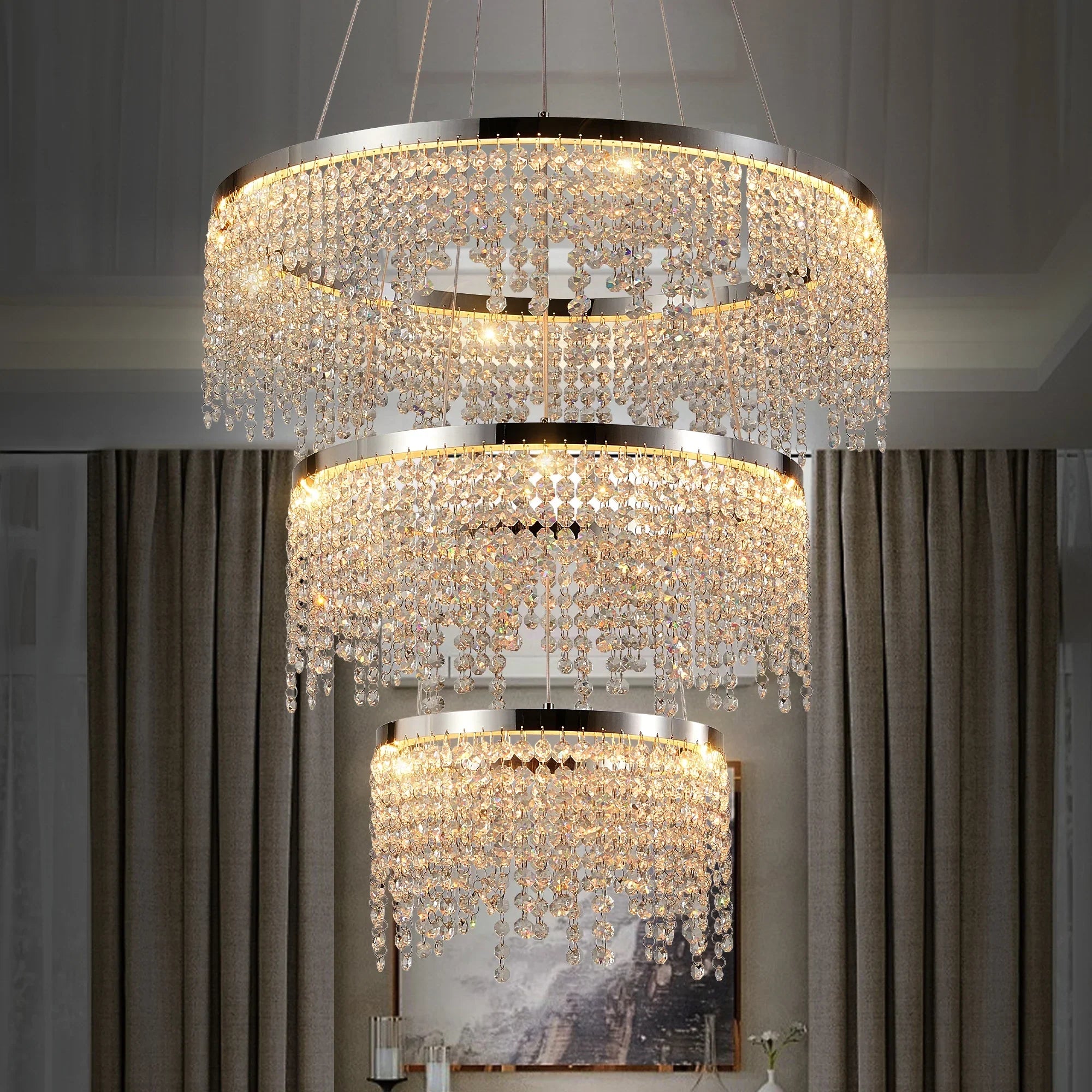 Alleri Crystal Foyer Chandelier-Homelova
