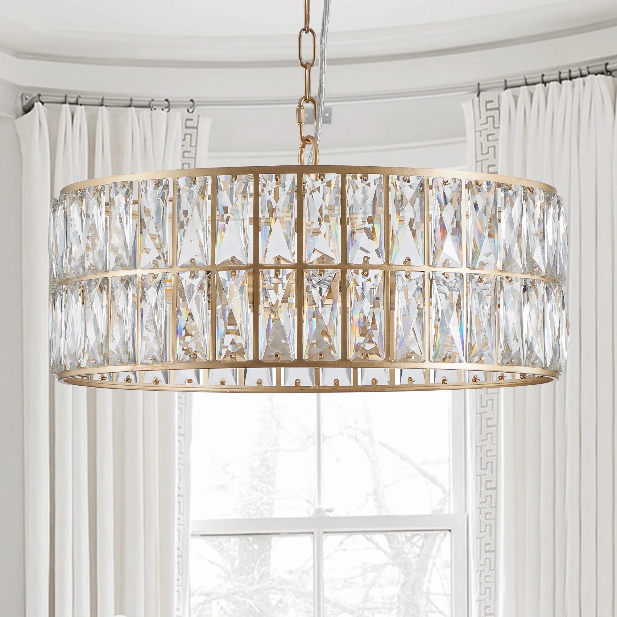 Bacci Crystal Drum Chandelier-Homelova