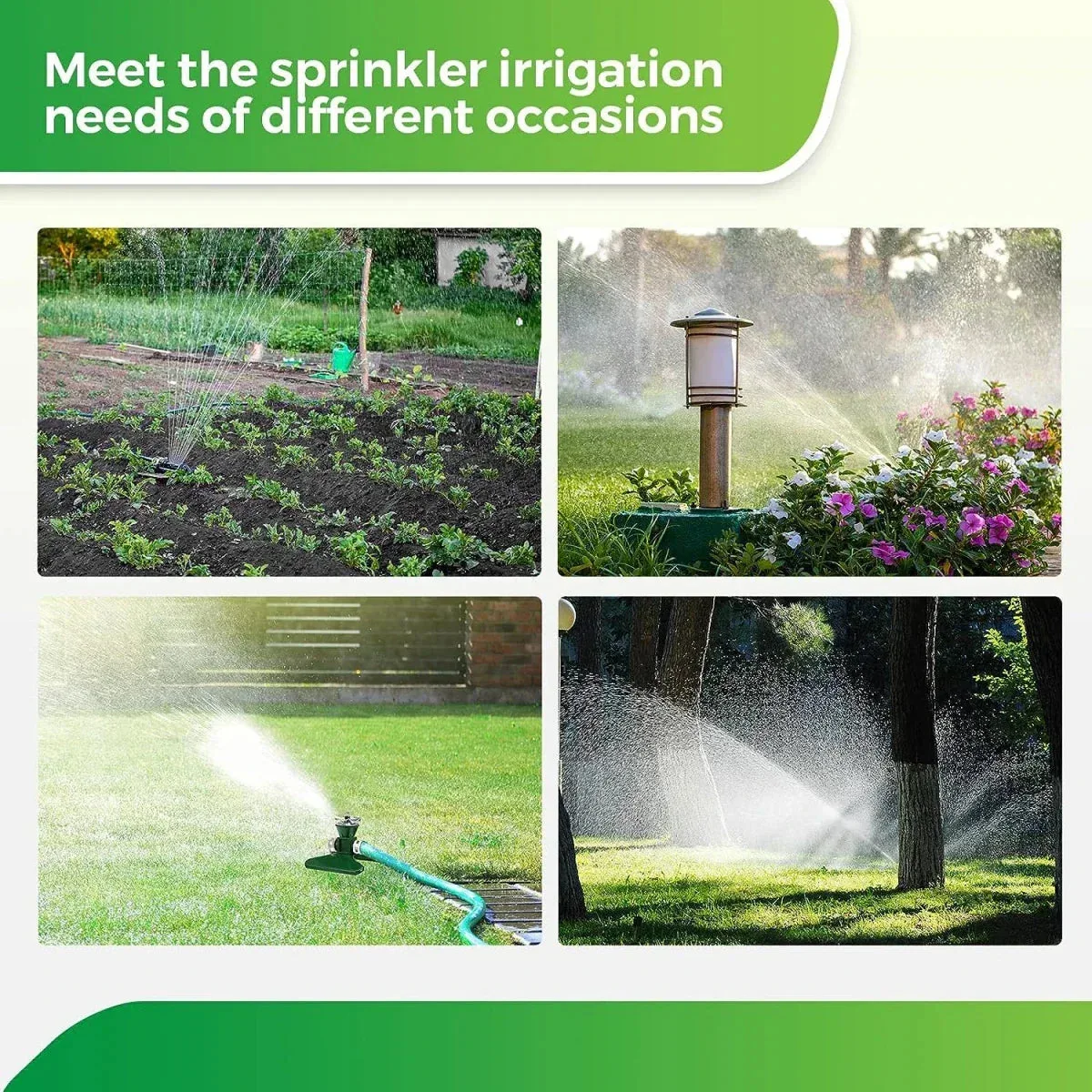 360 - Degree Automatic Rotating Metal Lawn Sprinkler - Effective Garden Irrigation Spray Head-Homelova