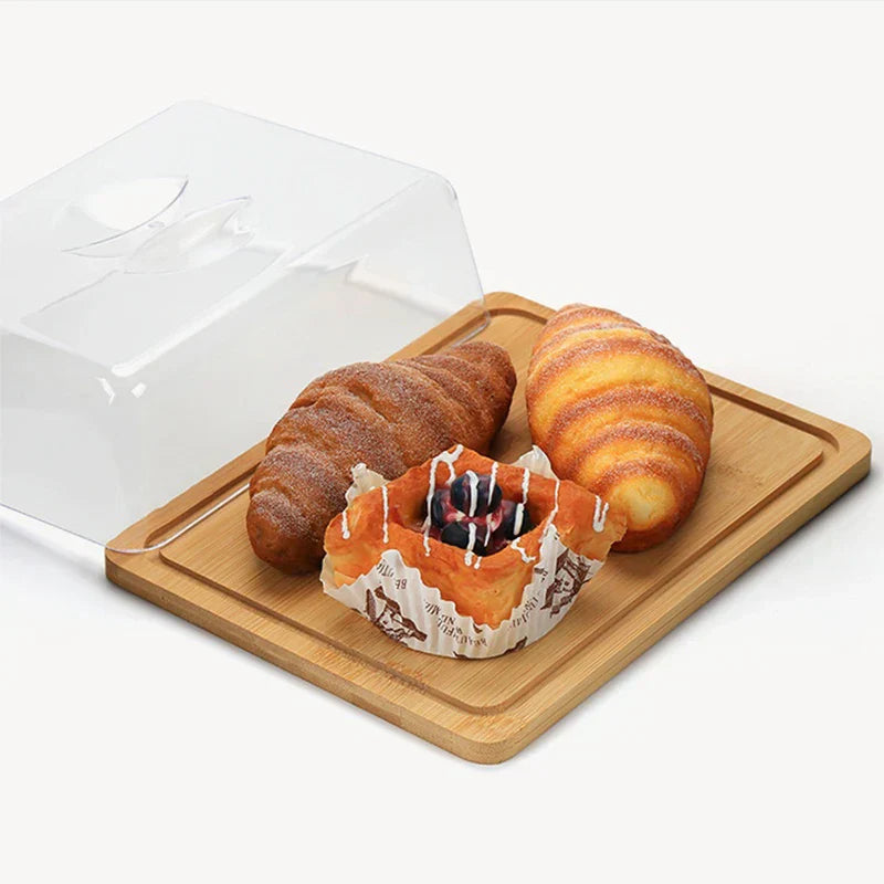 Rectangular Cheese And Butter Dish With Bamboo Board-Homelova