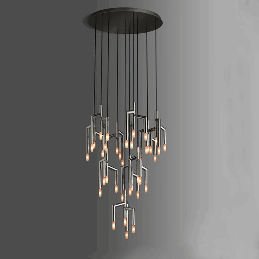 40-Light Stainless Steel Pendant Light Fixture-Homelova