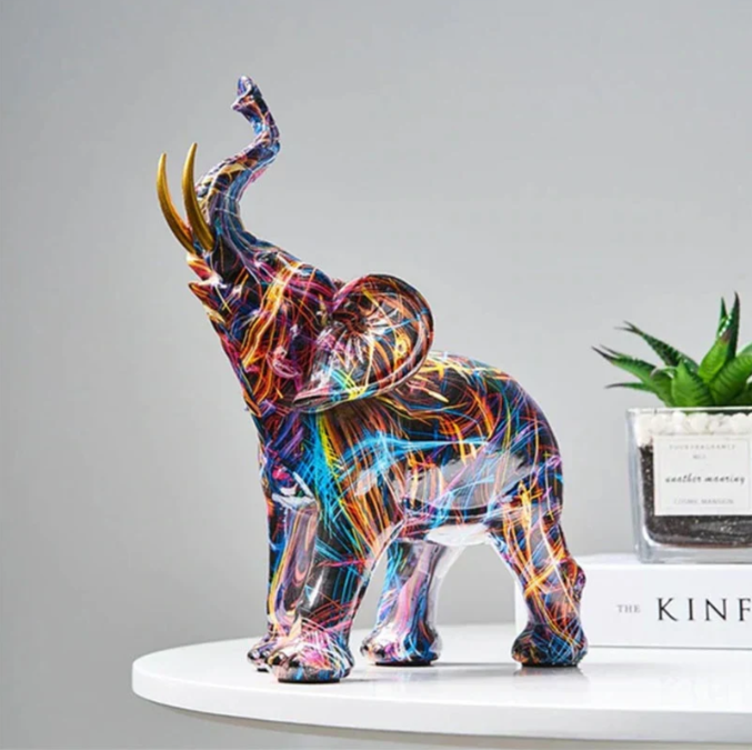 Colorful Elephant Statue-Homelova