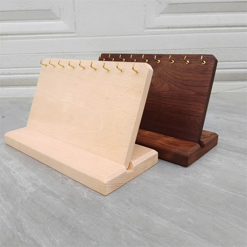 Simple Wooden Jewelry Stand, Desktop Storage Holder-Homelova