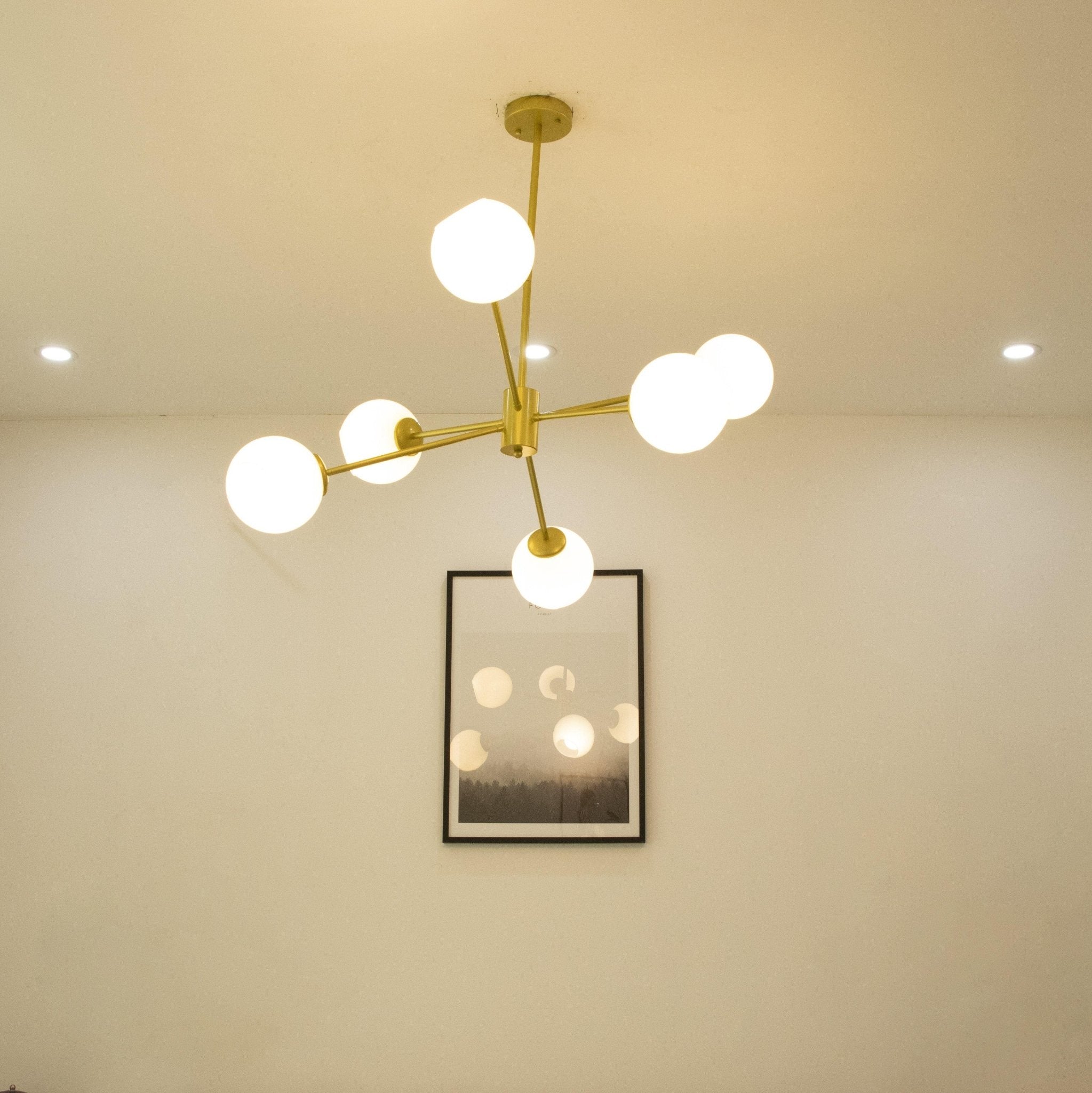 Staggered Glass 6 Light Chandelier-Homelova