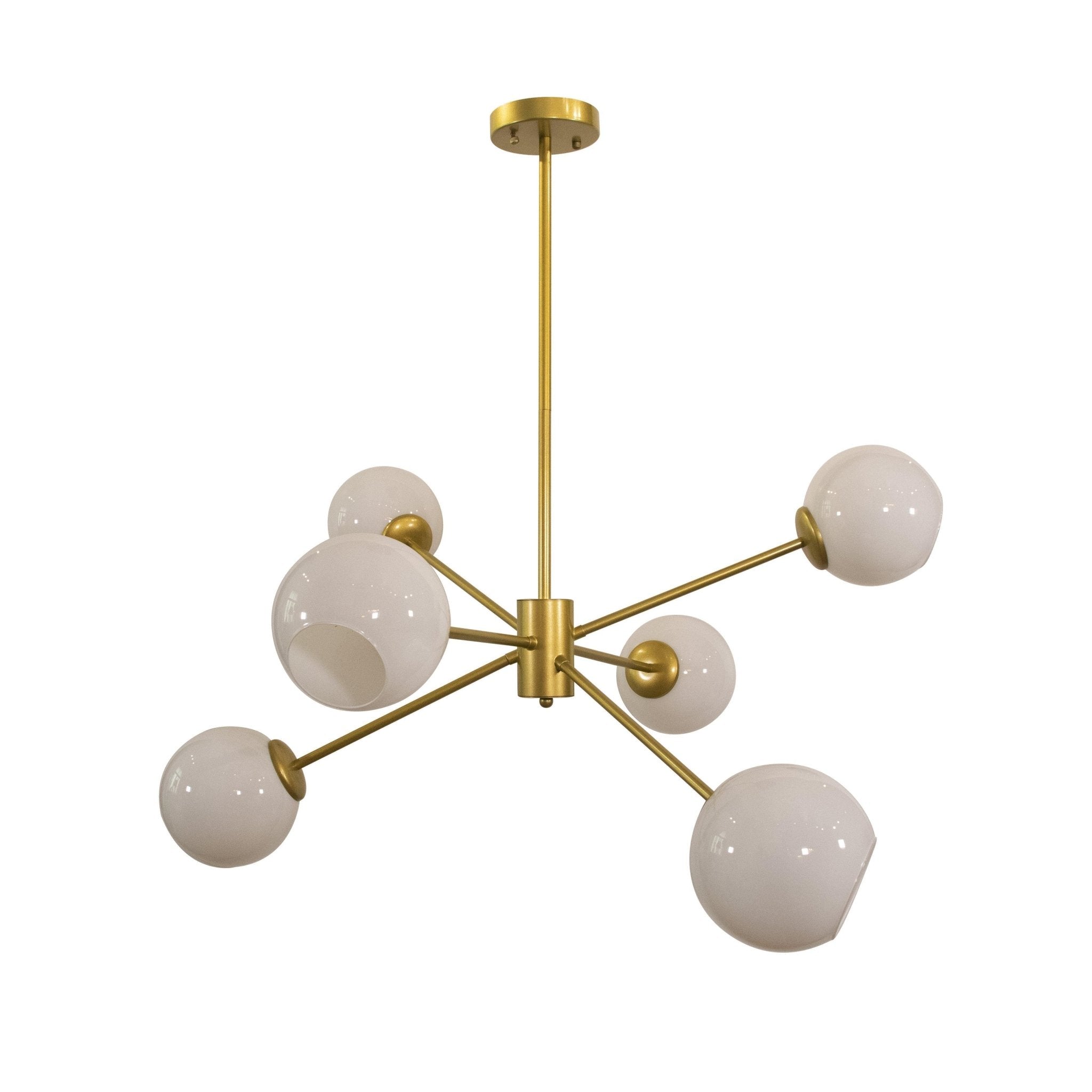 Staggered Glass 6 Light Chandelier-Homelova