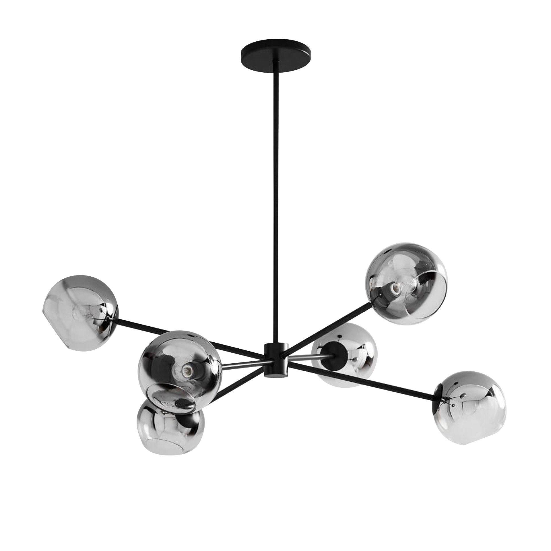 Staggered Glass 6 Light Chandelier-Homelova