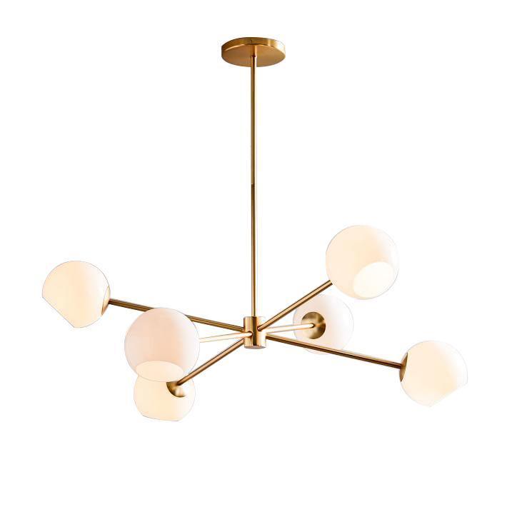 Staggered Glass 6 Light Chandelier-Homelova