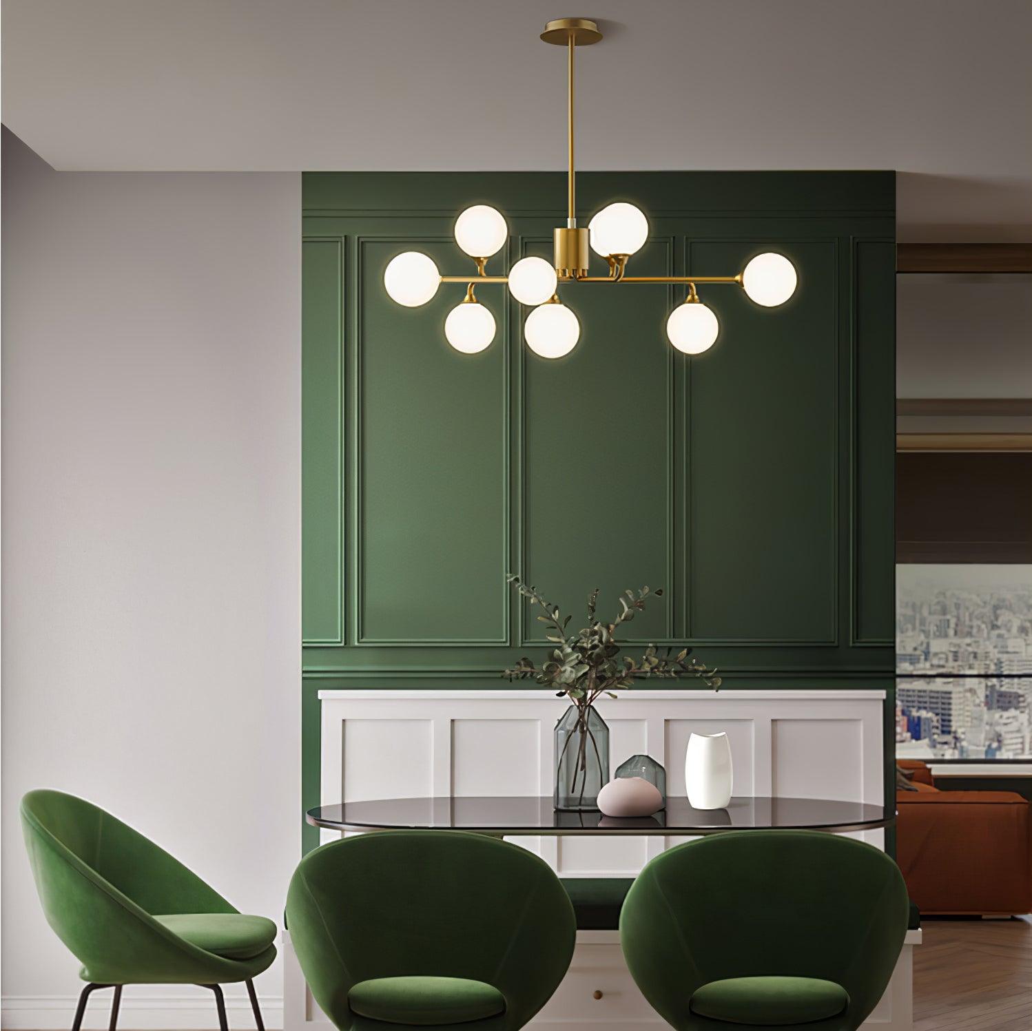 Staggered Glass Globes Chandelier-Homelova