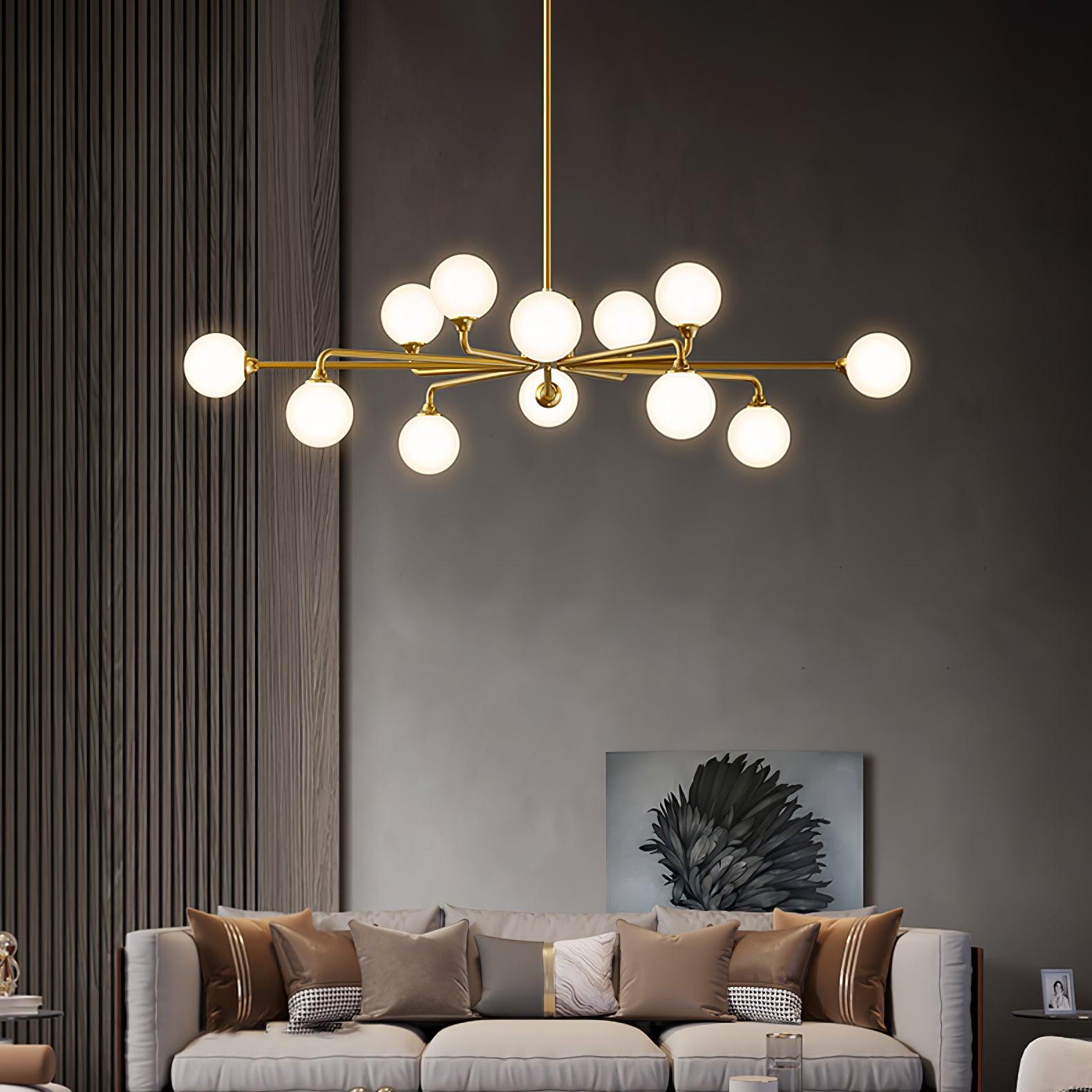 Staggered Glass Globes Chandelier-Homelova