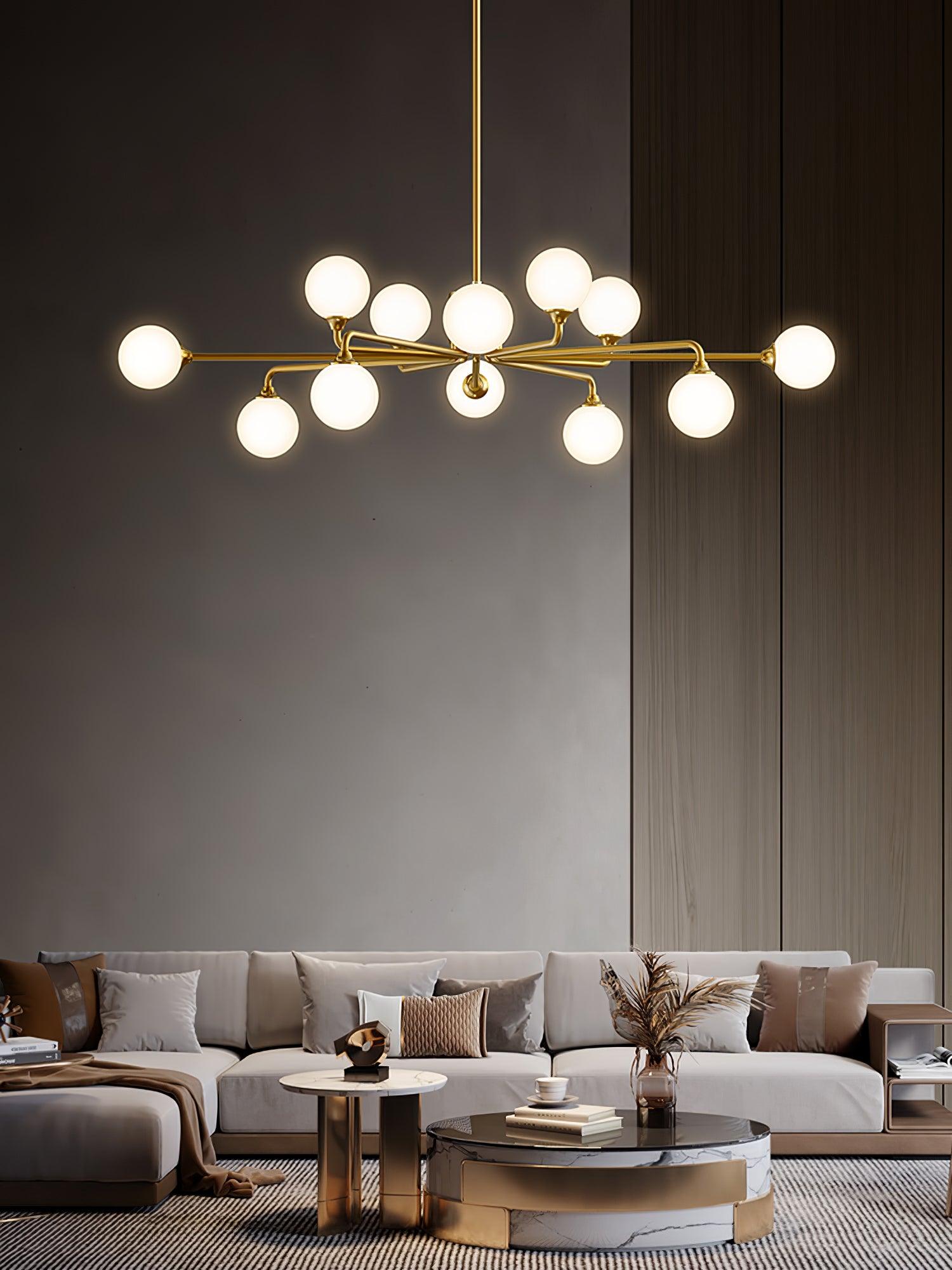 Staggered Glass Globes Chandelier-Homelova
