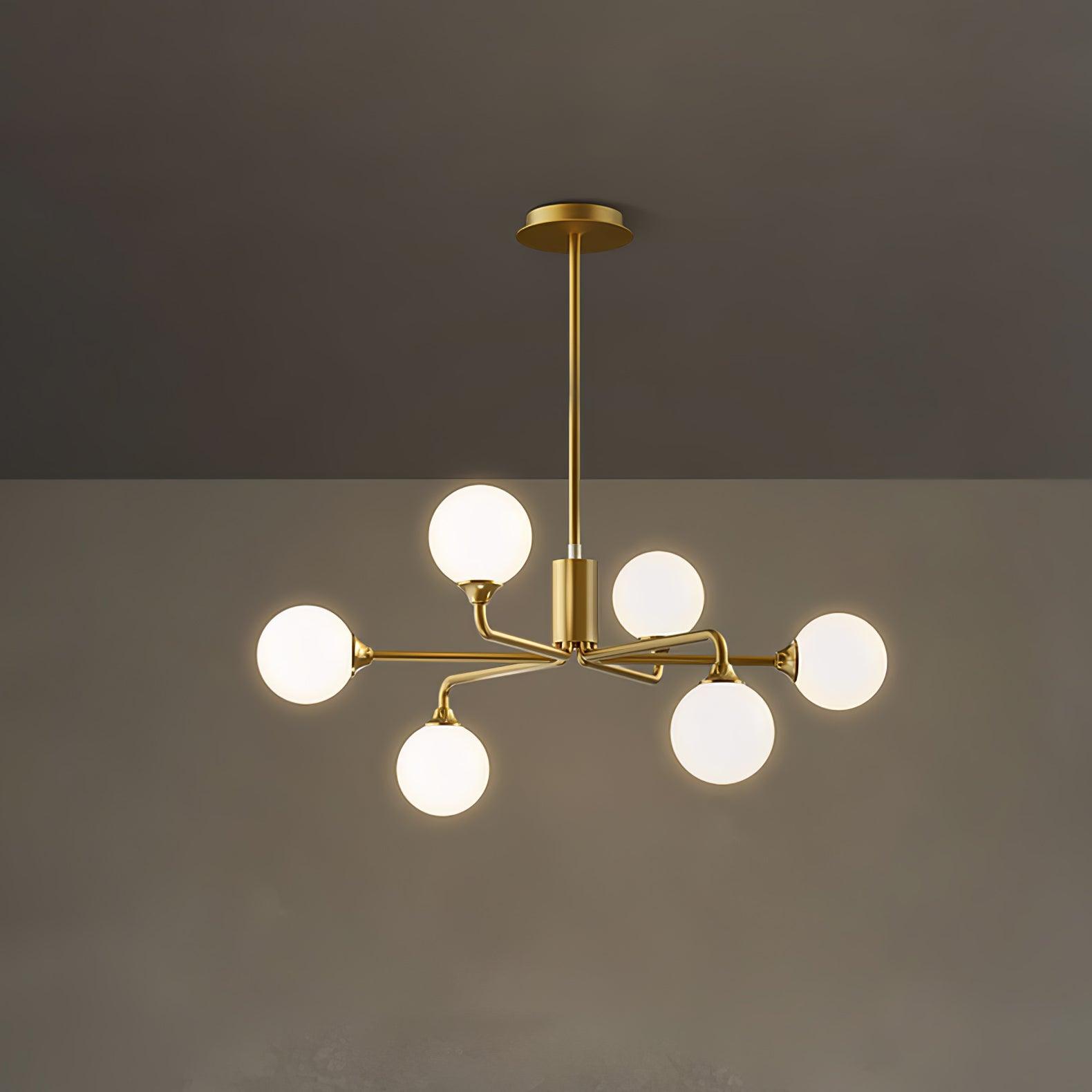 Staggered Glass Globes Chandelier-Homelova