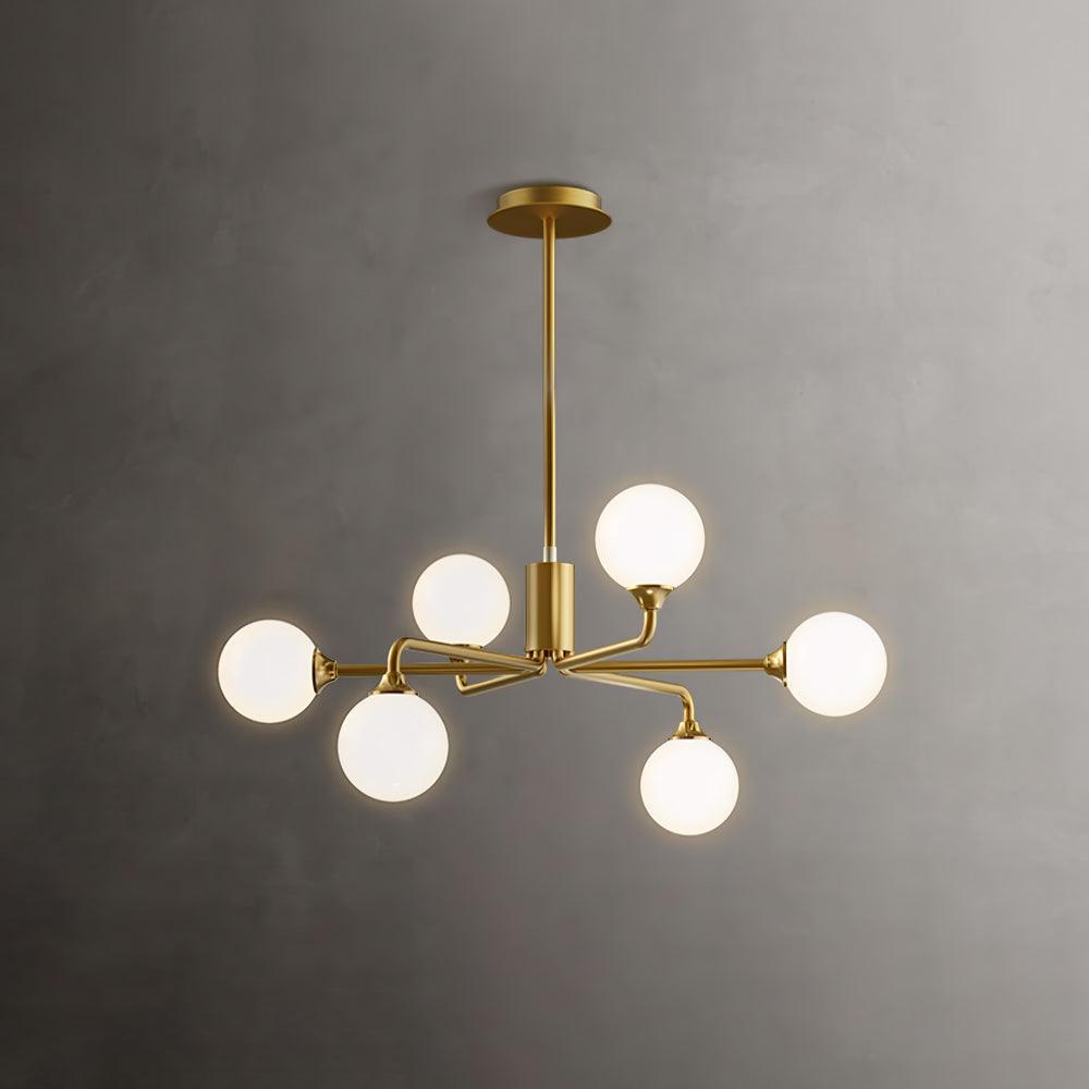 Staggered Glass Globes Chandelier-Homelova