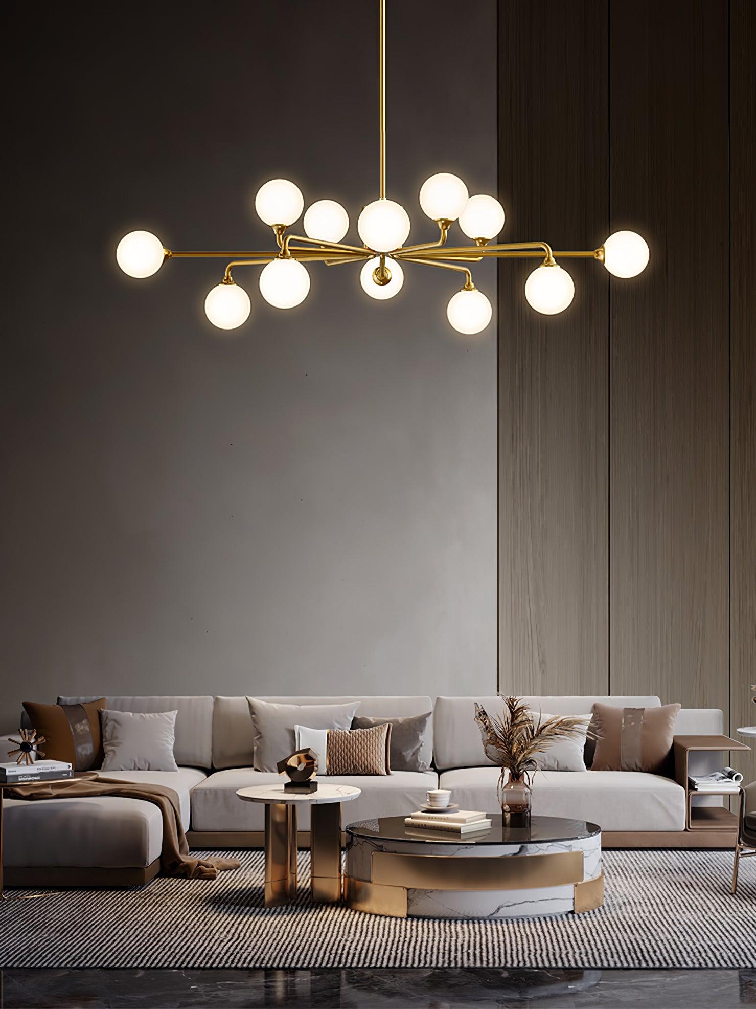 Staggered Glass Globes Chandelier-Homelova