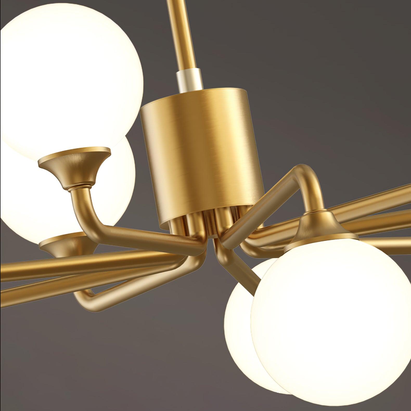 Staggered Glass Globes Chandelier-Homelova