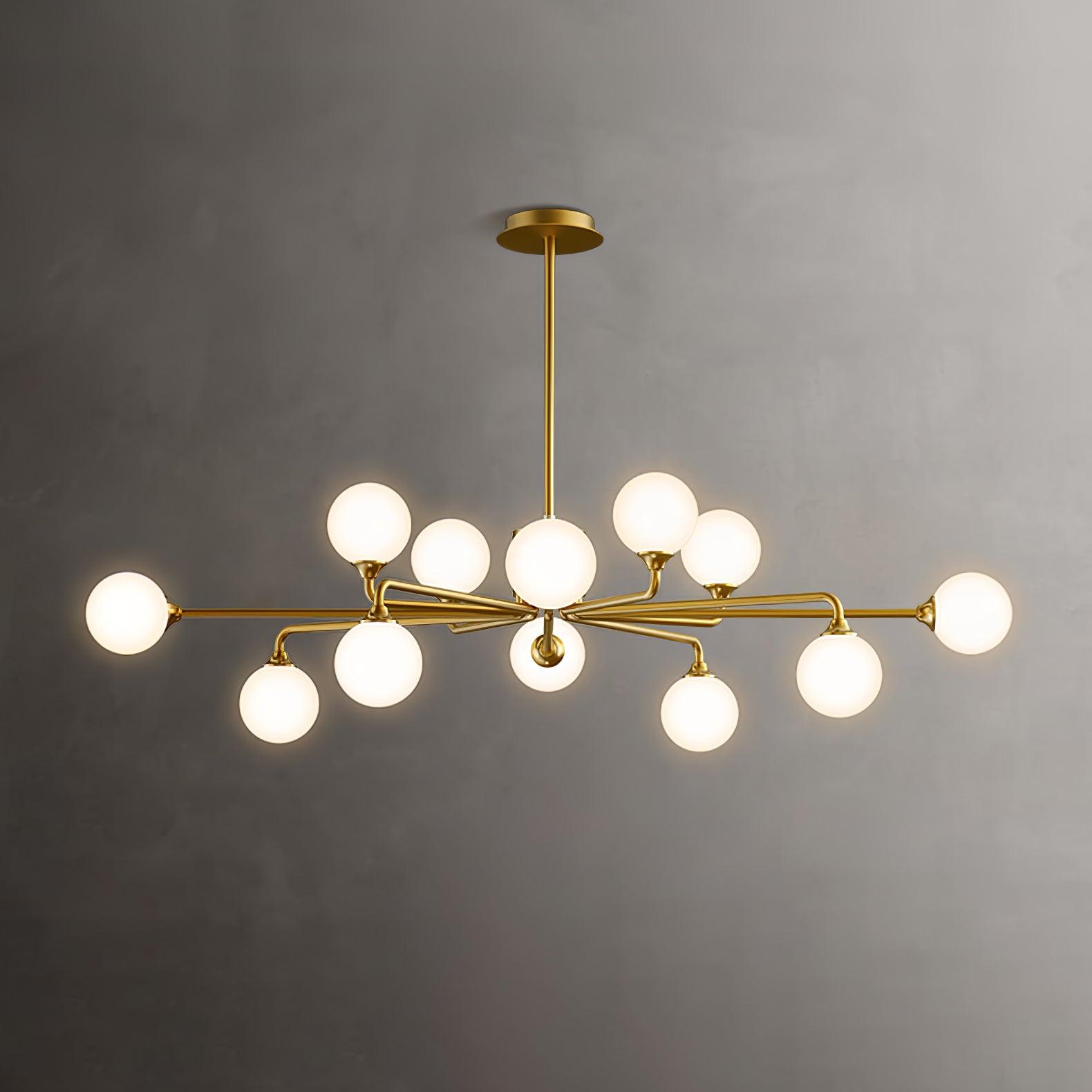 Staggered Glass Globes Chandelier-Homelova