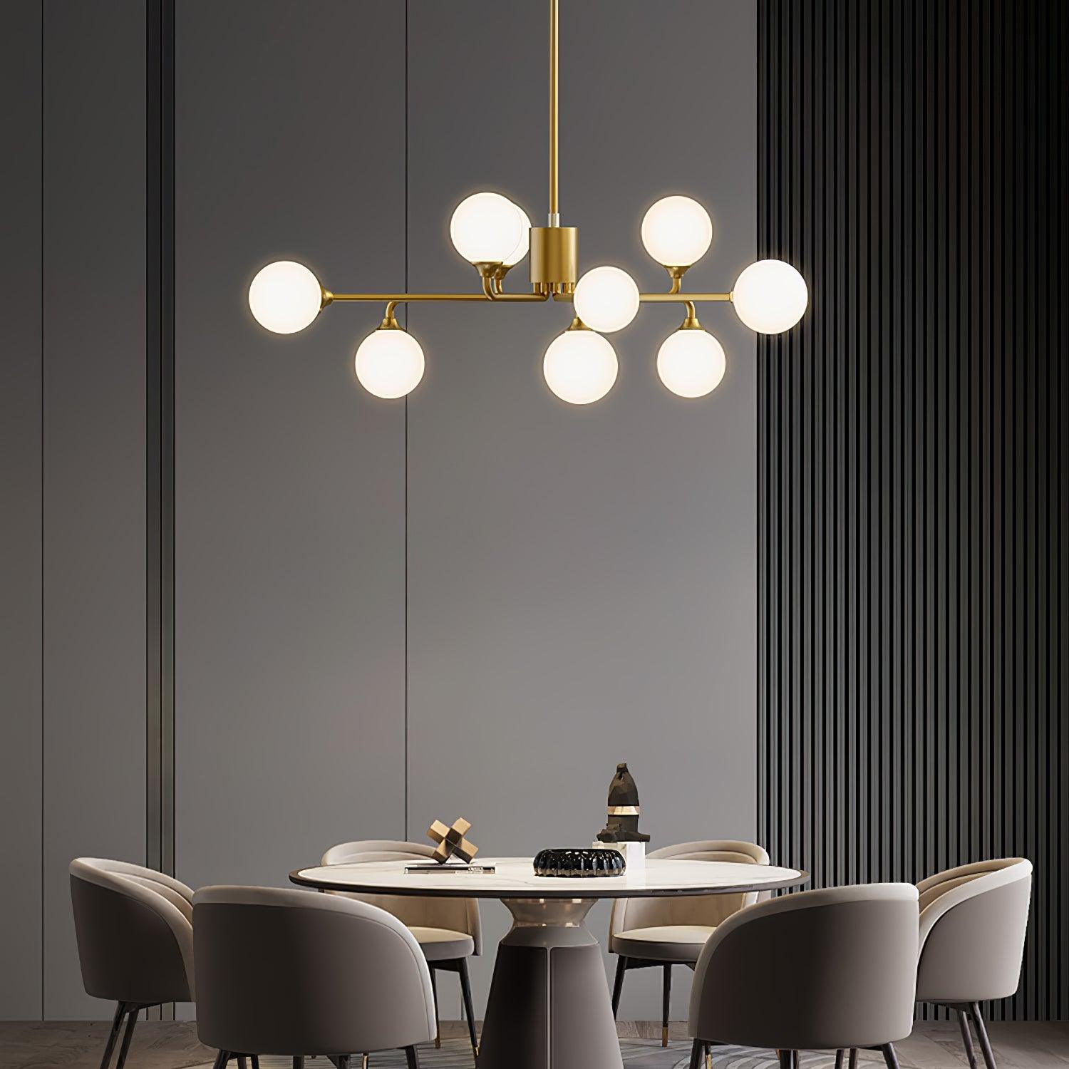 Staggered Glass Globes Chandelier-Homelova