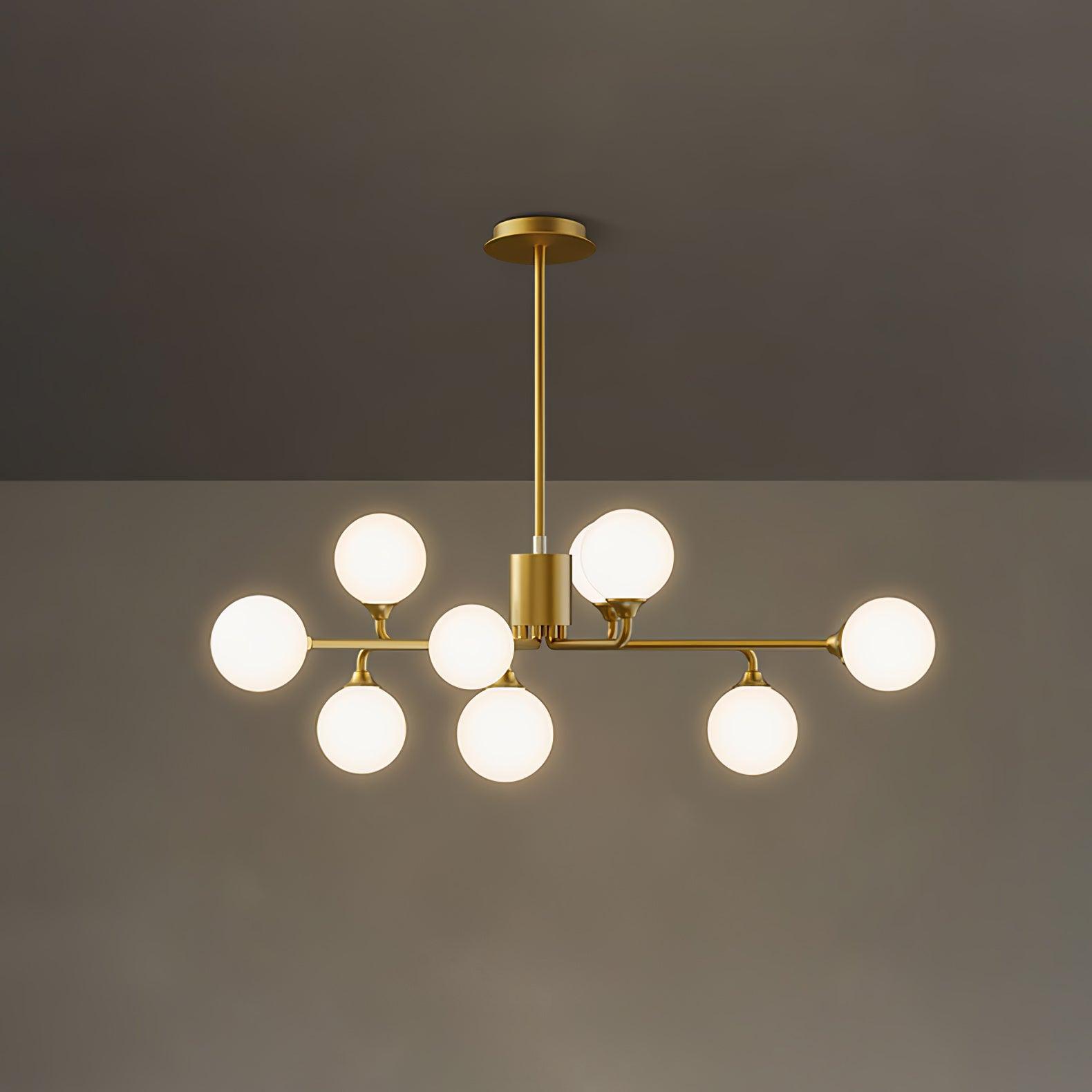Staggered Glass Globes Chandelier-Homelova