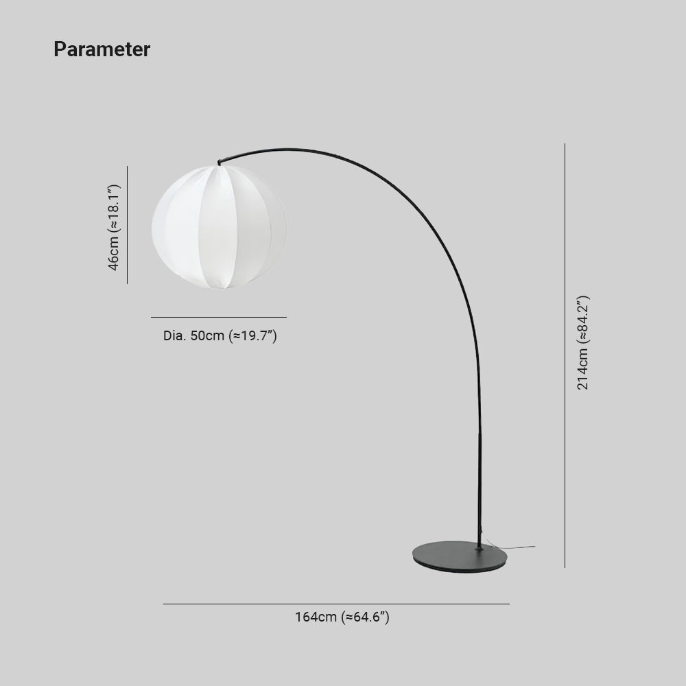 renee Modern Minimalist Sphere Metal/Fabric Pendant Light, White