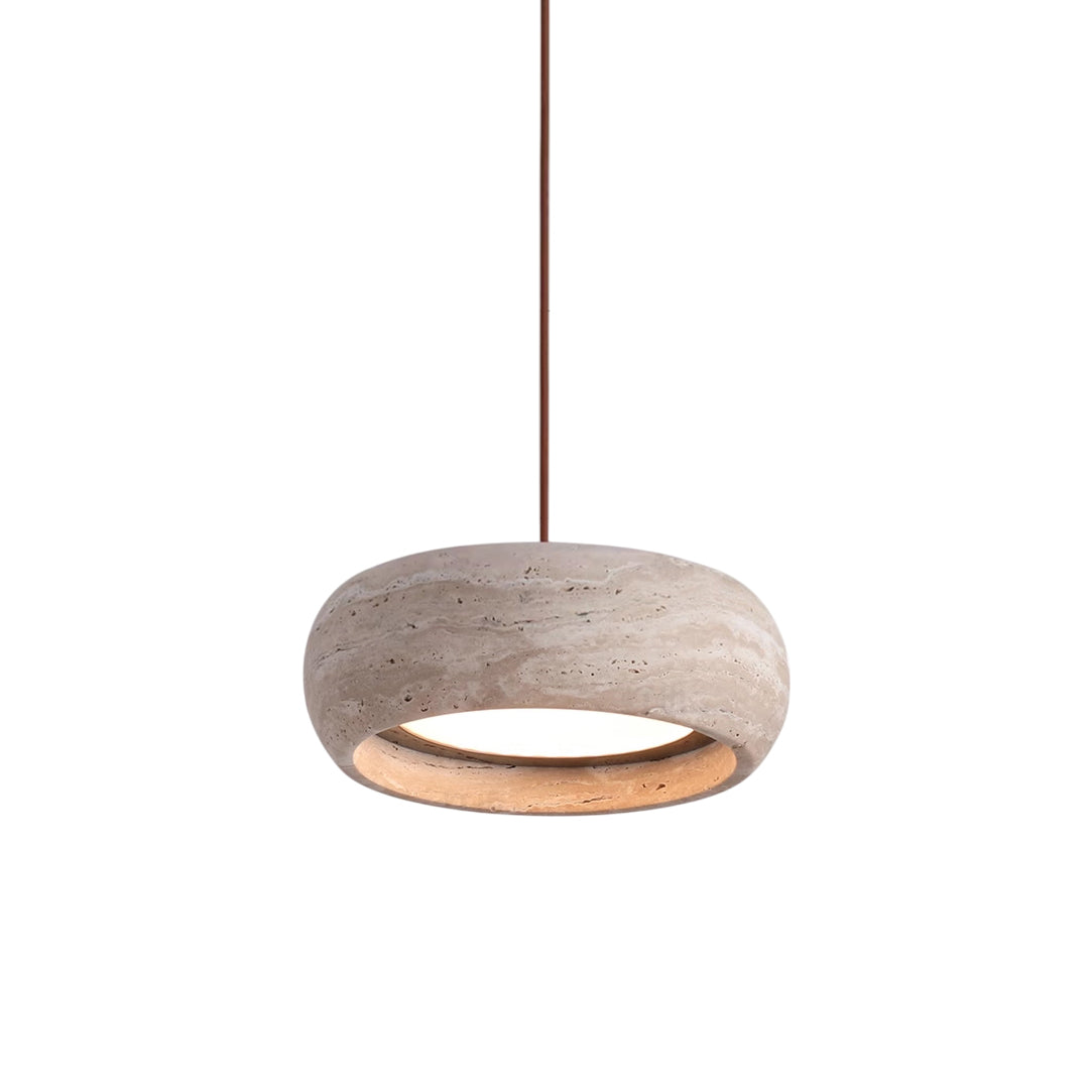 Travertine Drum Pendant Lamp-Homelova