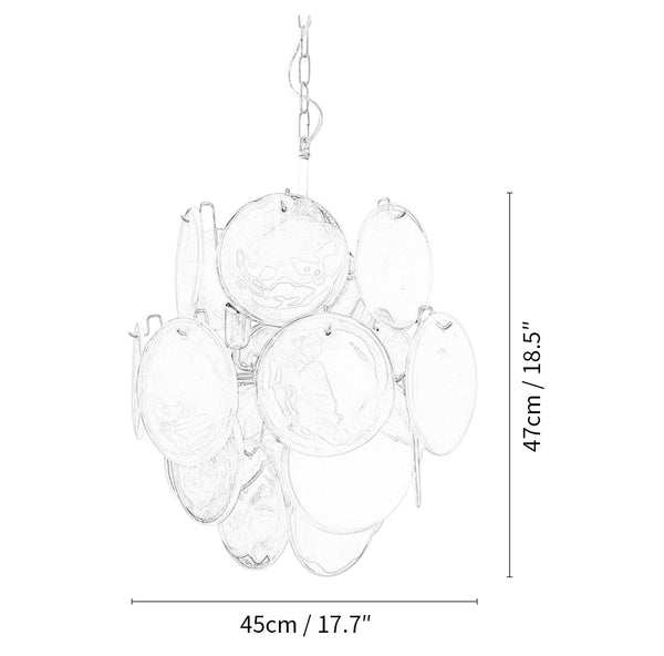 Vintage Murano Iridescent Glass Disks Chandelier