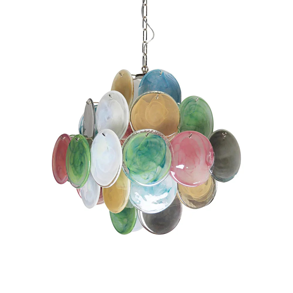 Vintage Murano Multicolored Disks Chandelier-Homelova