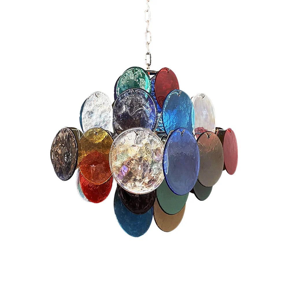 Vintage Murano Multicolored Disks Chandelier-Homelova