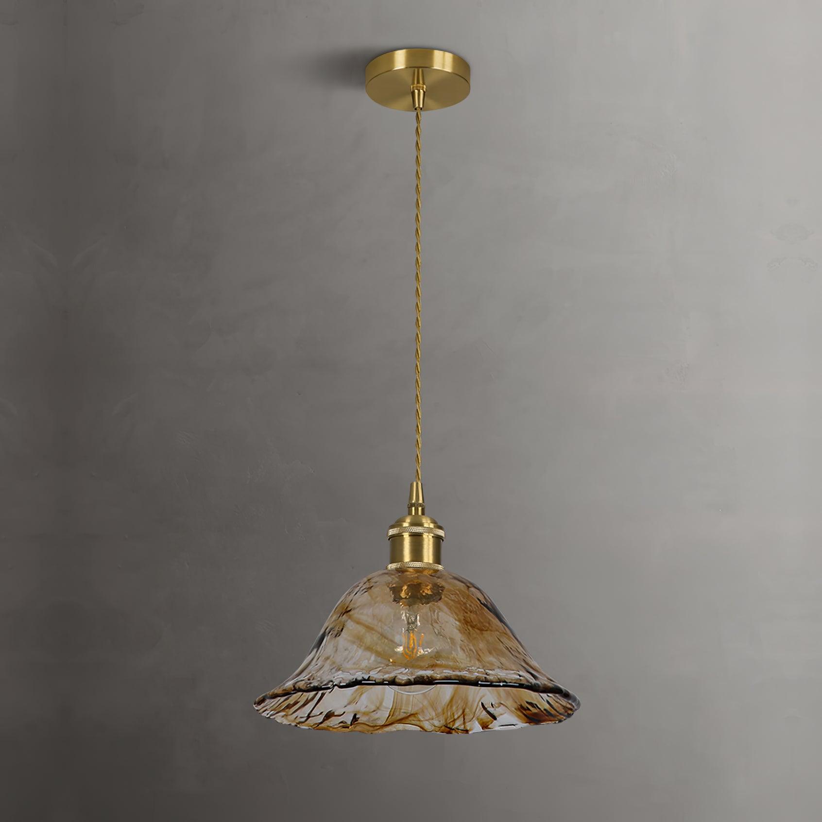 Vintage Brown Glass Pendant Light-Homelova