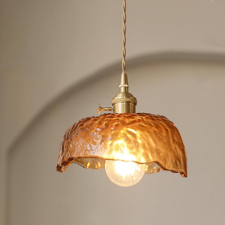 Vintage Brown Glass Pendant Light-Homelova