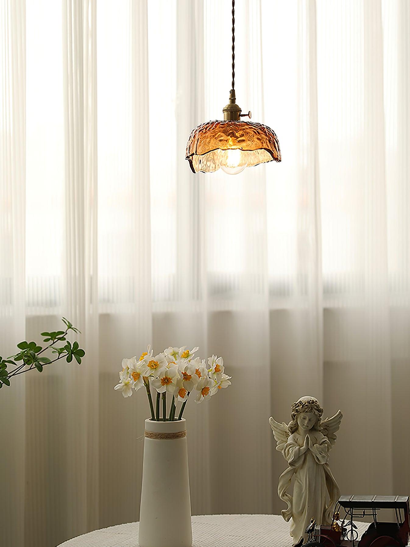 Vintage Brown Glass Pendant Light-Homelova