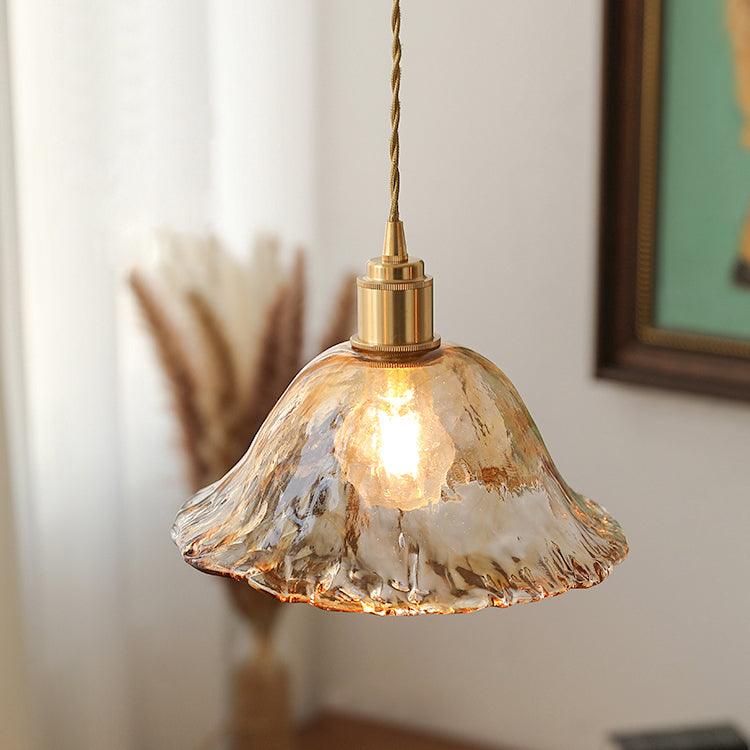 Vintage Brown Glass Pendant Light-Homelova
