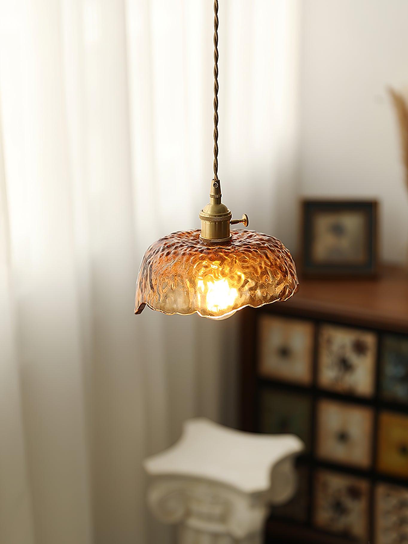 Vintage Brown Glass Pendant Light-Homelova