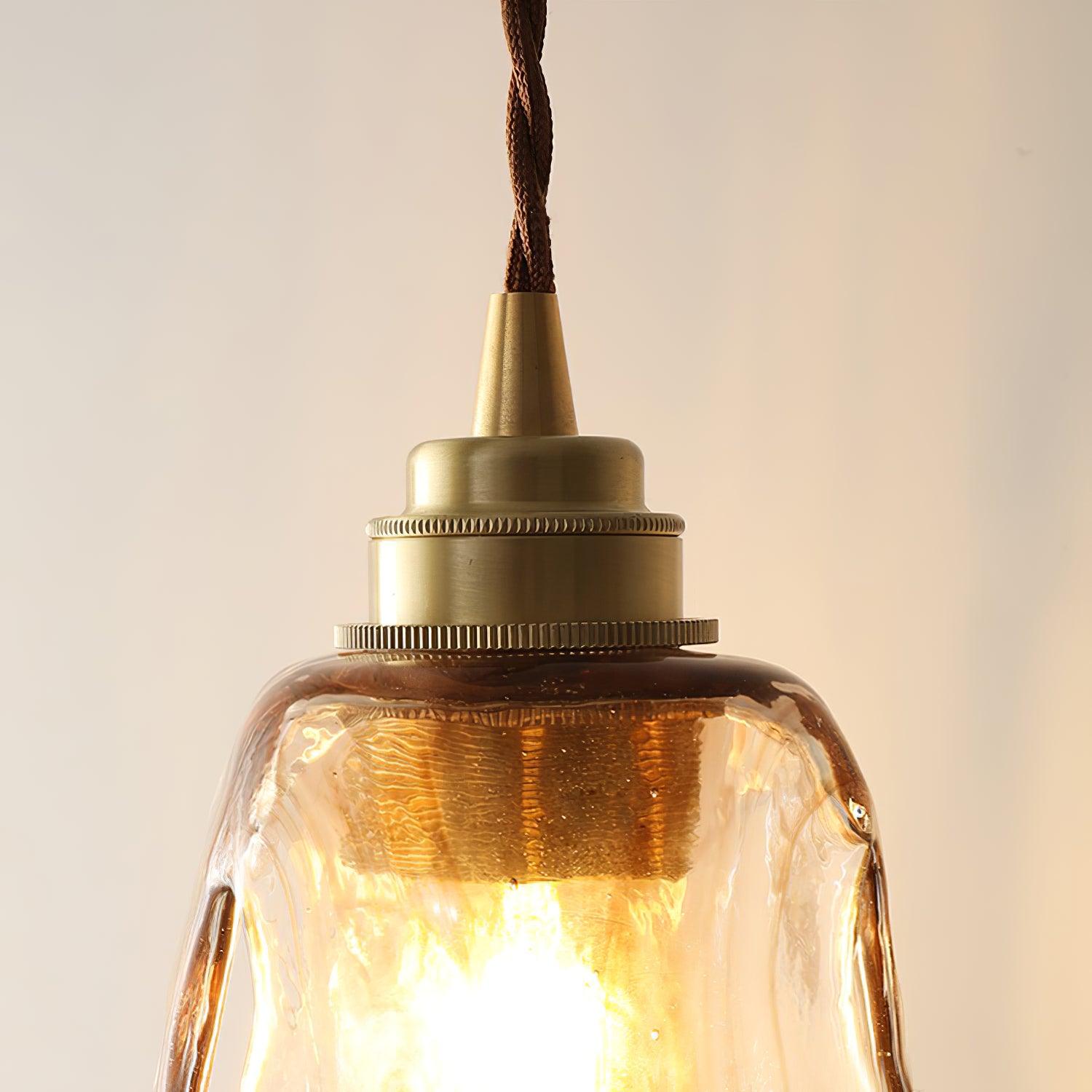 Vintage Brown Glass Pendant Light-Homelova