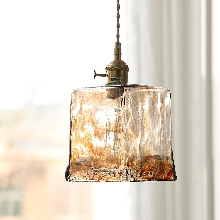 Vintage Brown Glass Pendant Light-Homelova