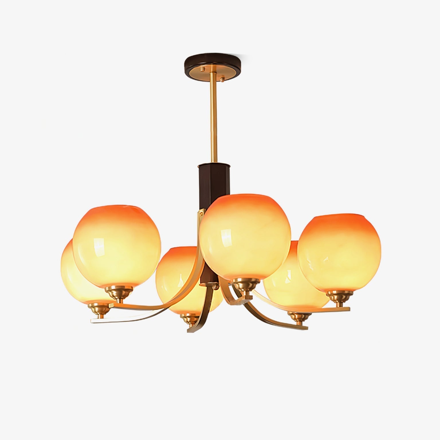 Vintage Caramel Globe Chandelier-Homelova